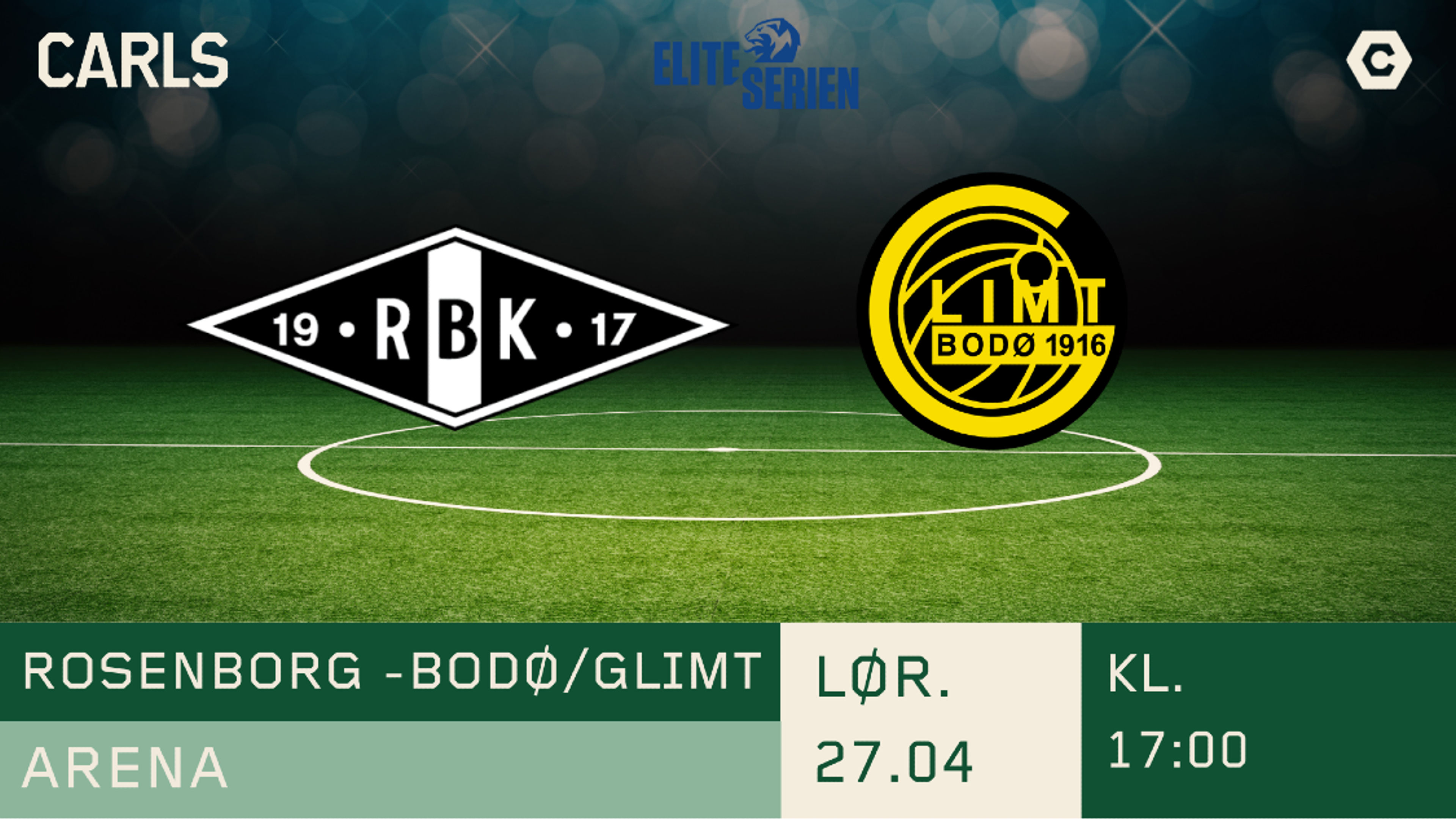 Promotional graphic for Rosenborg - Bodø/Glimt // Eliteserien