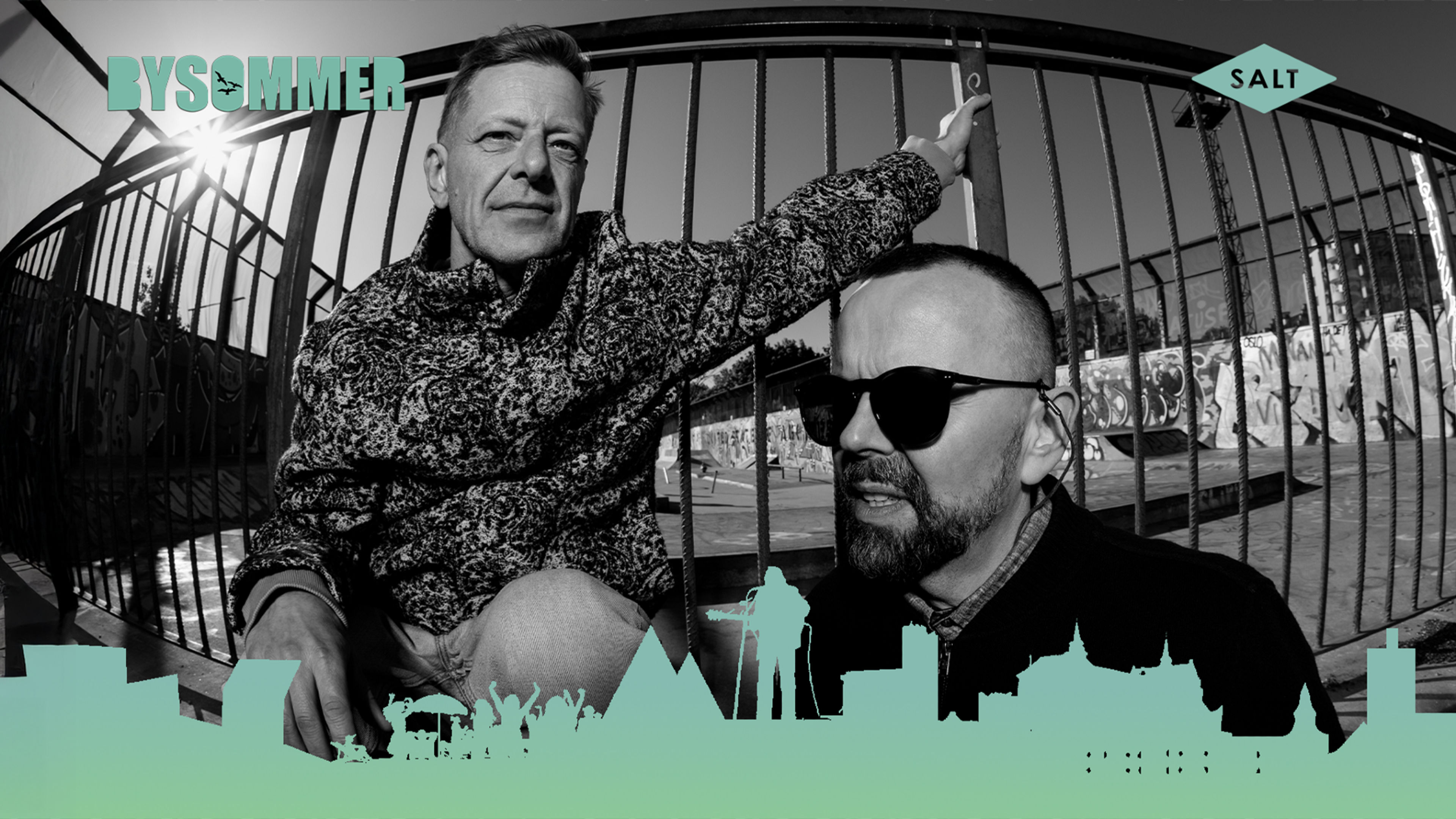 Promotional graphic for Mae & Tommy Tee | Bysommer på SALT