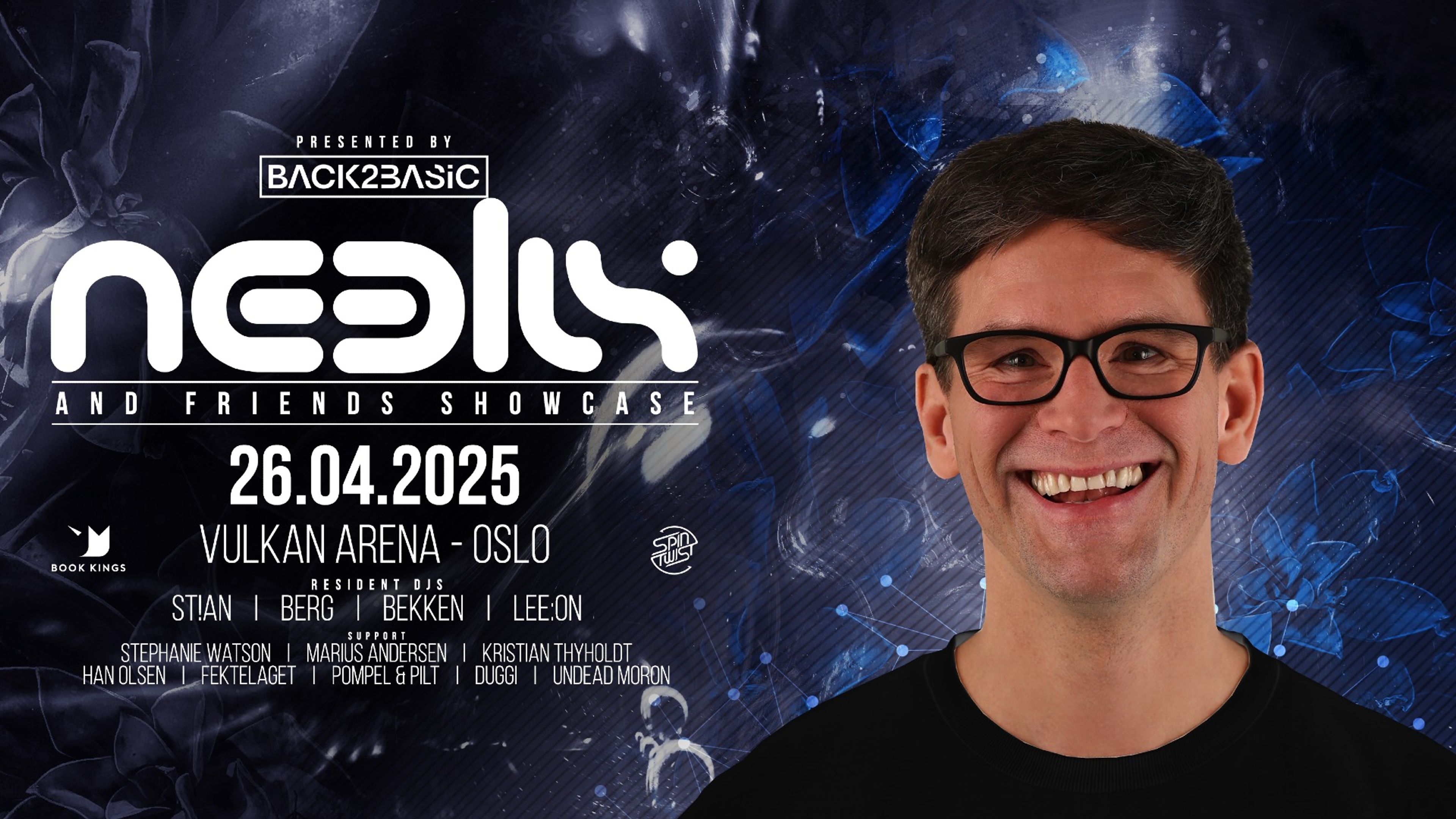 Promotiv grafikk for Back2Basic Presents: Neelix and Friends
