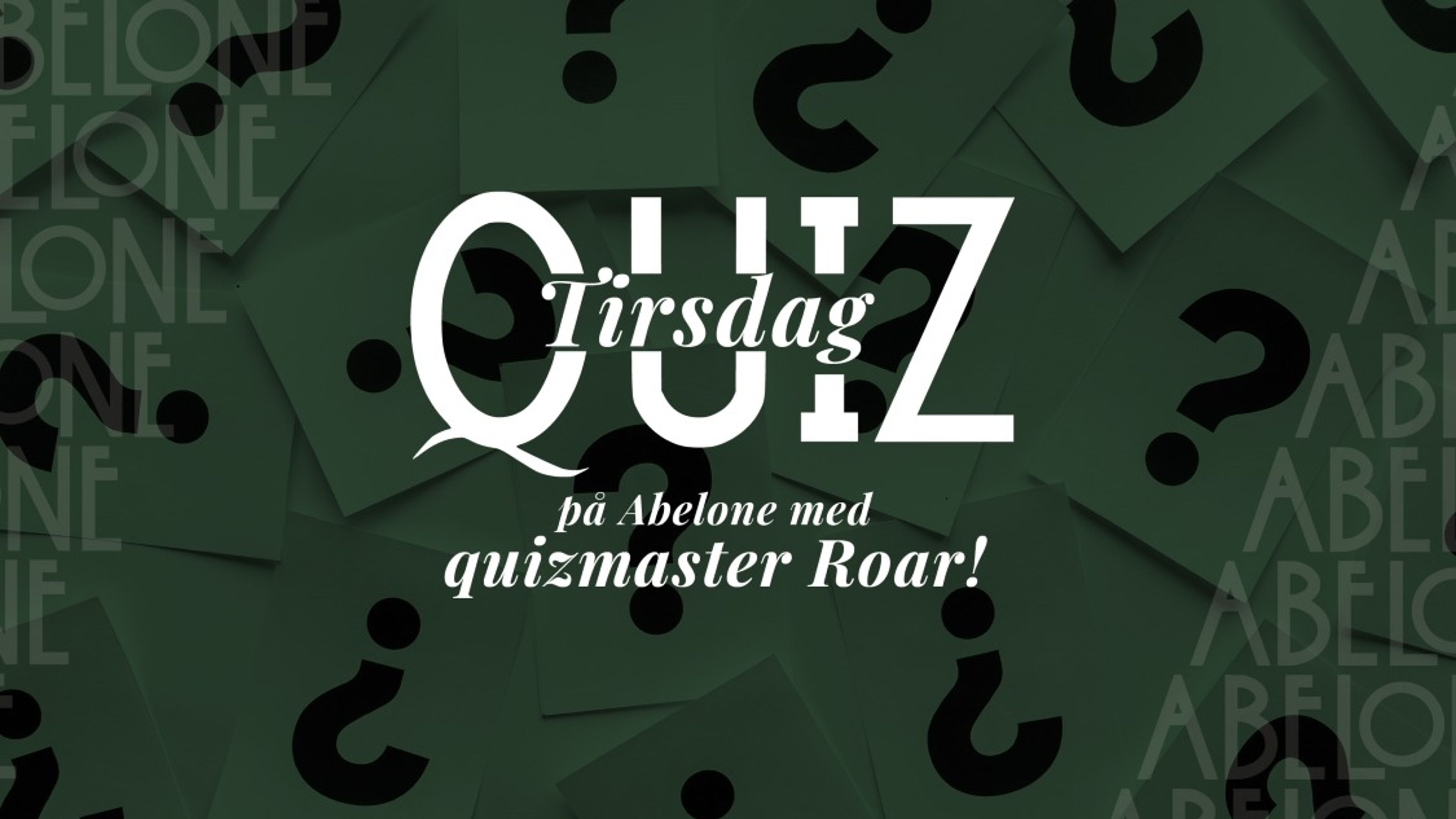Promotional graphic for Tirsdag Quiz