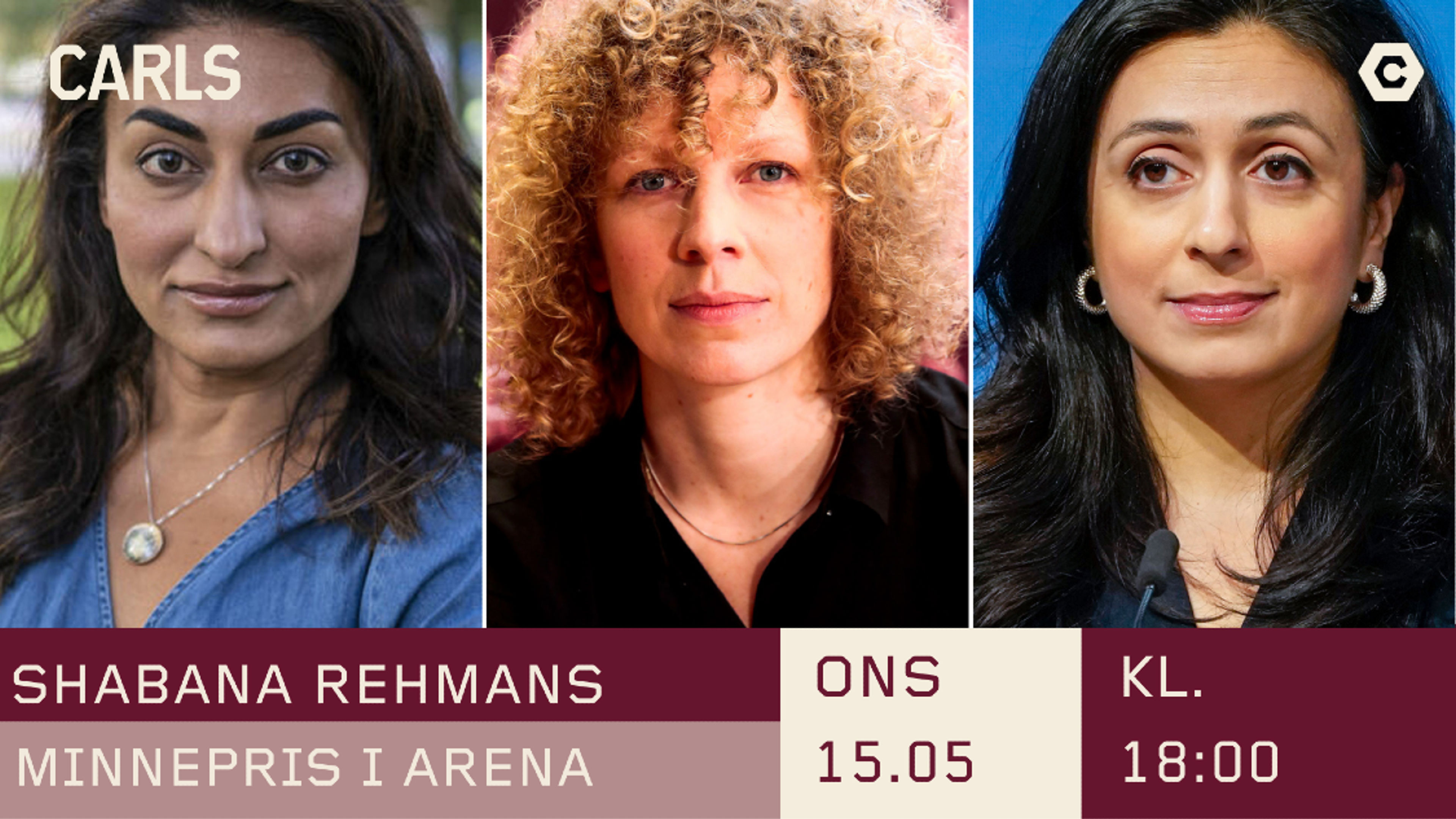 Promotional graphic for Shabana Rehmans minnepris 
