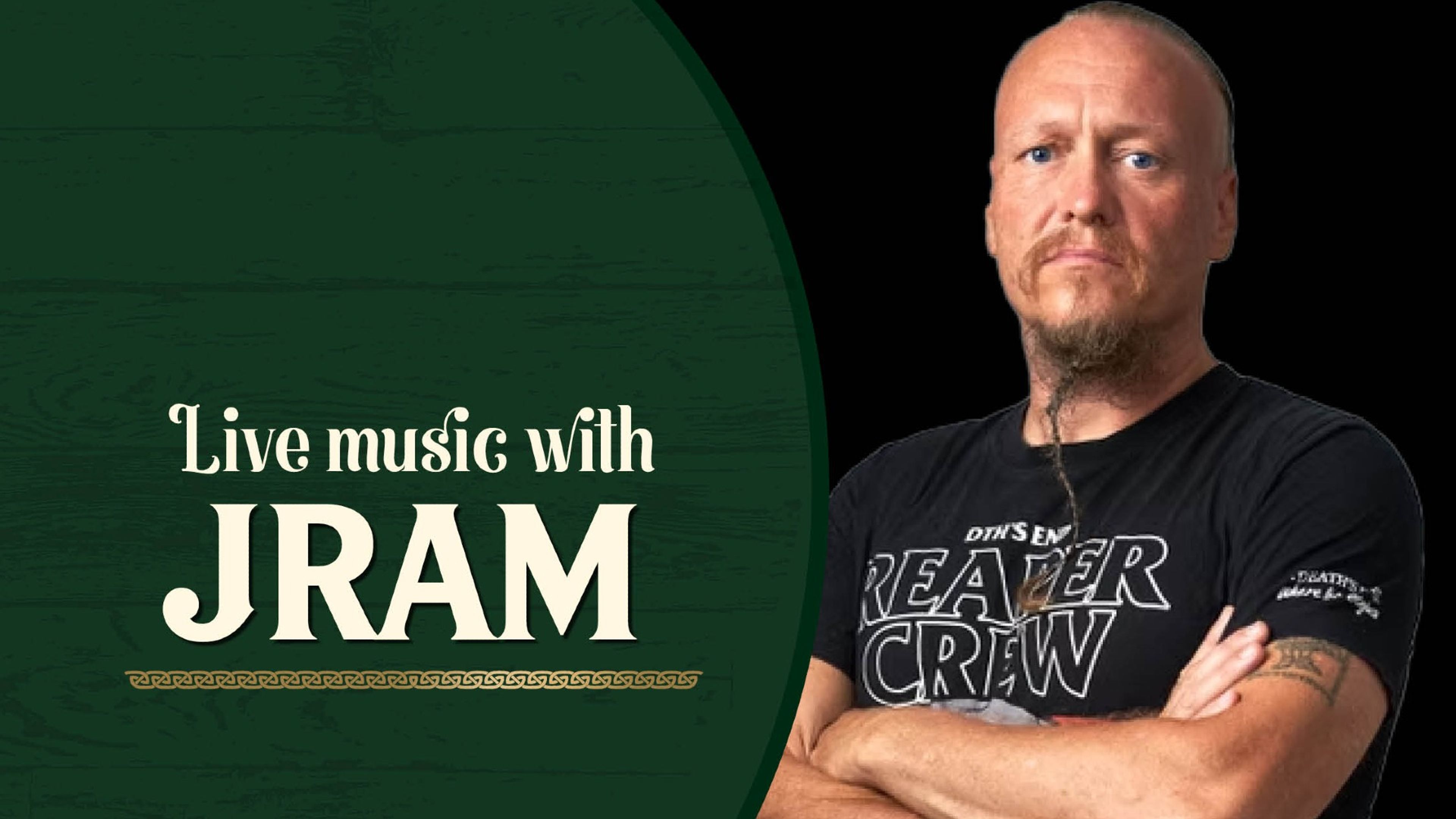 Promotional graphic for Livemusikk med JRAM // Stavanger