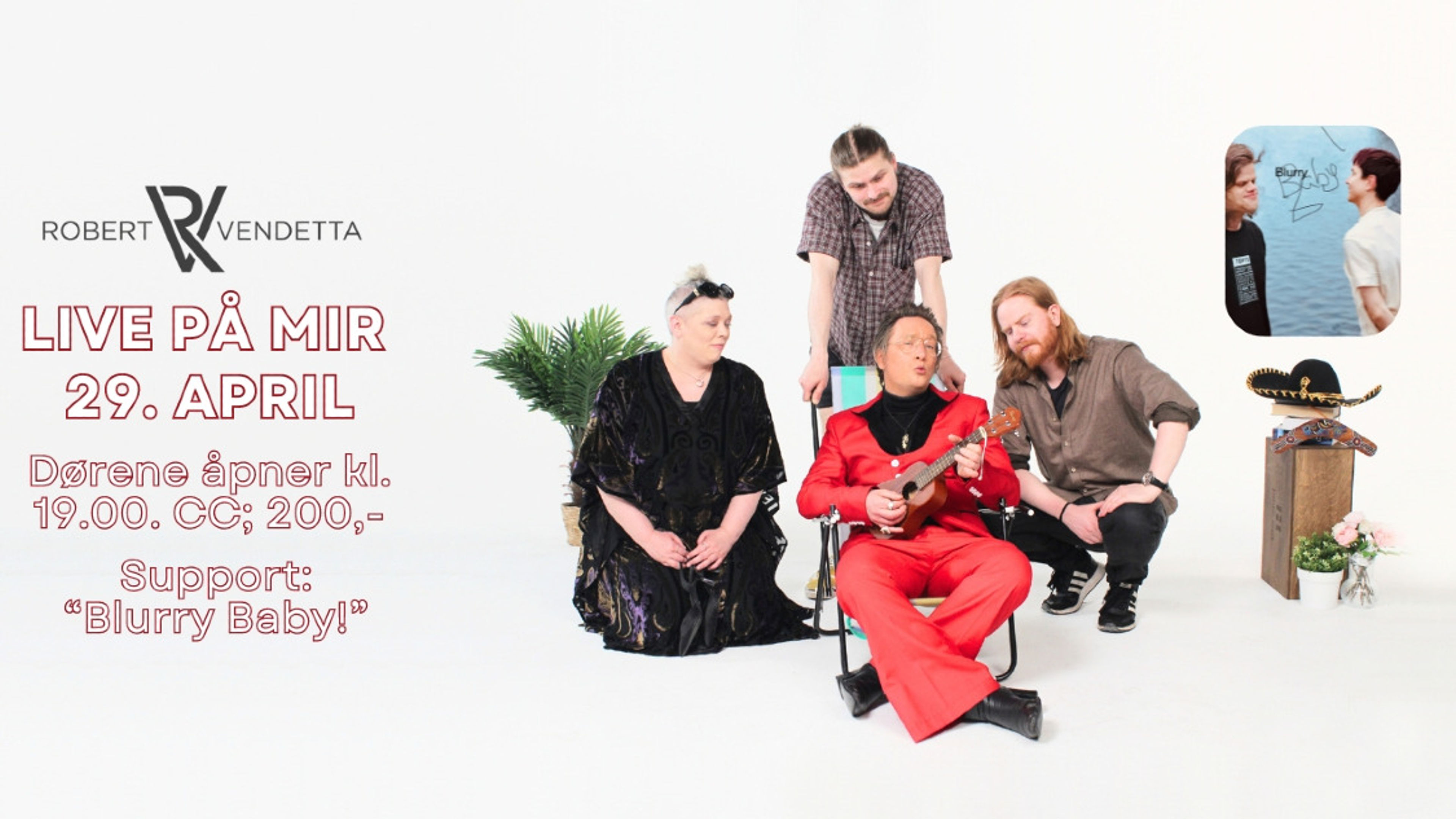 Promotional graphic for Slipp-konsert for Robert Vendettas fjerde album "Vendetta Del Disco"