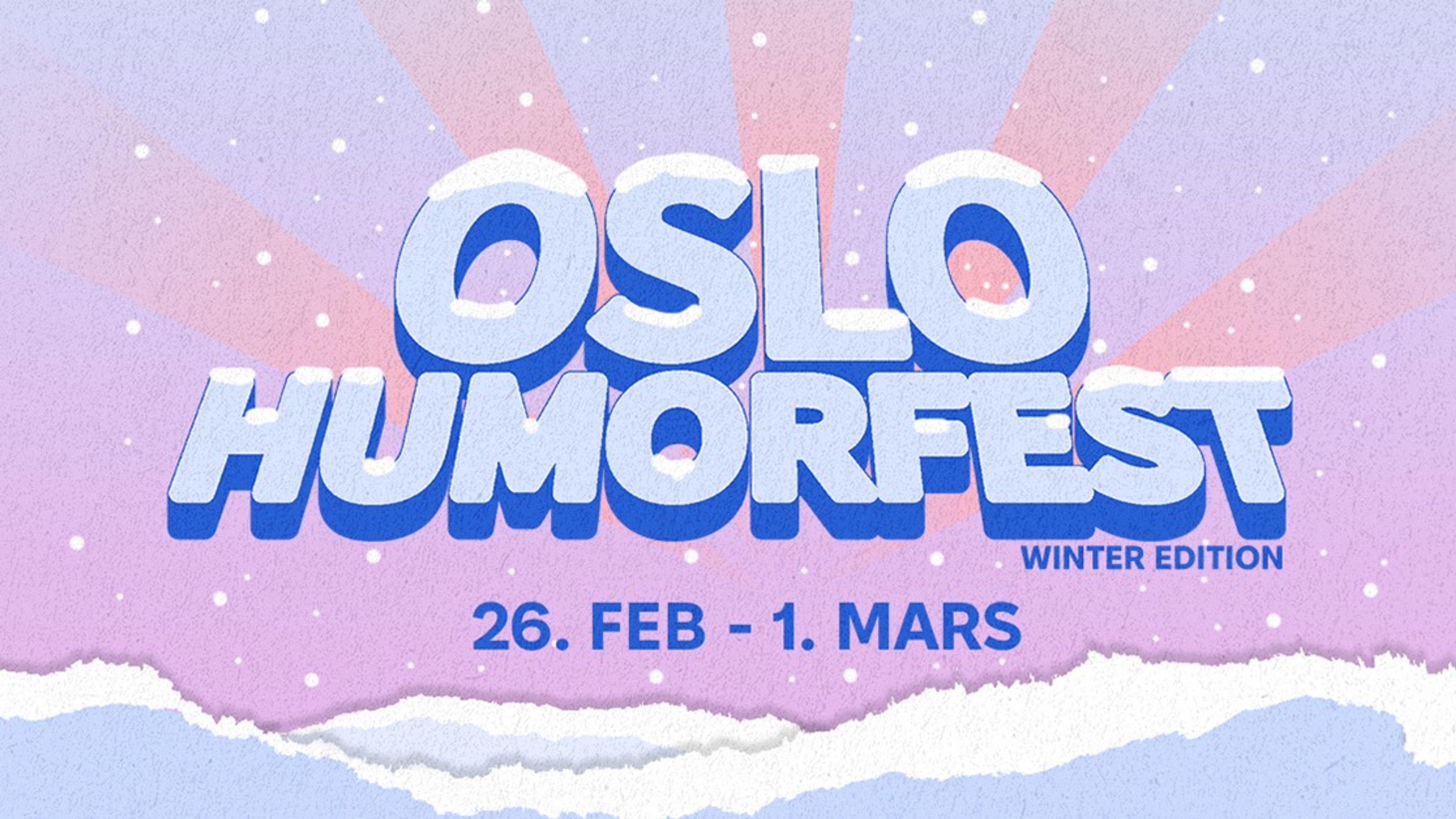 Promotional graphic for Oslo Humorfest 2025