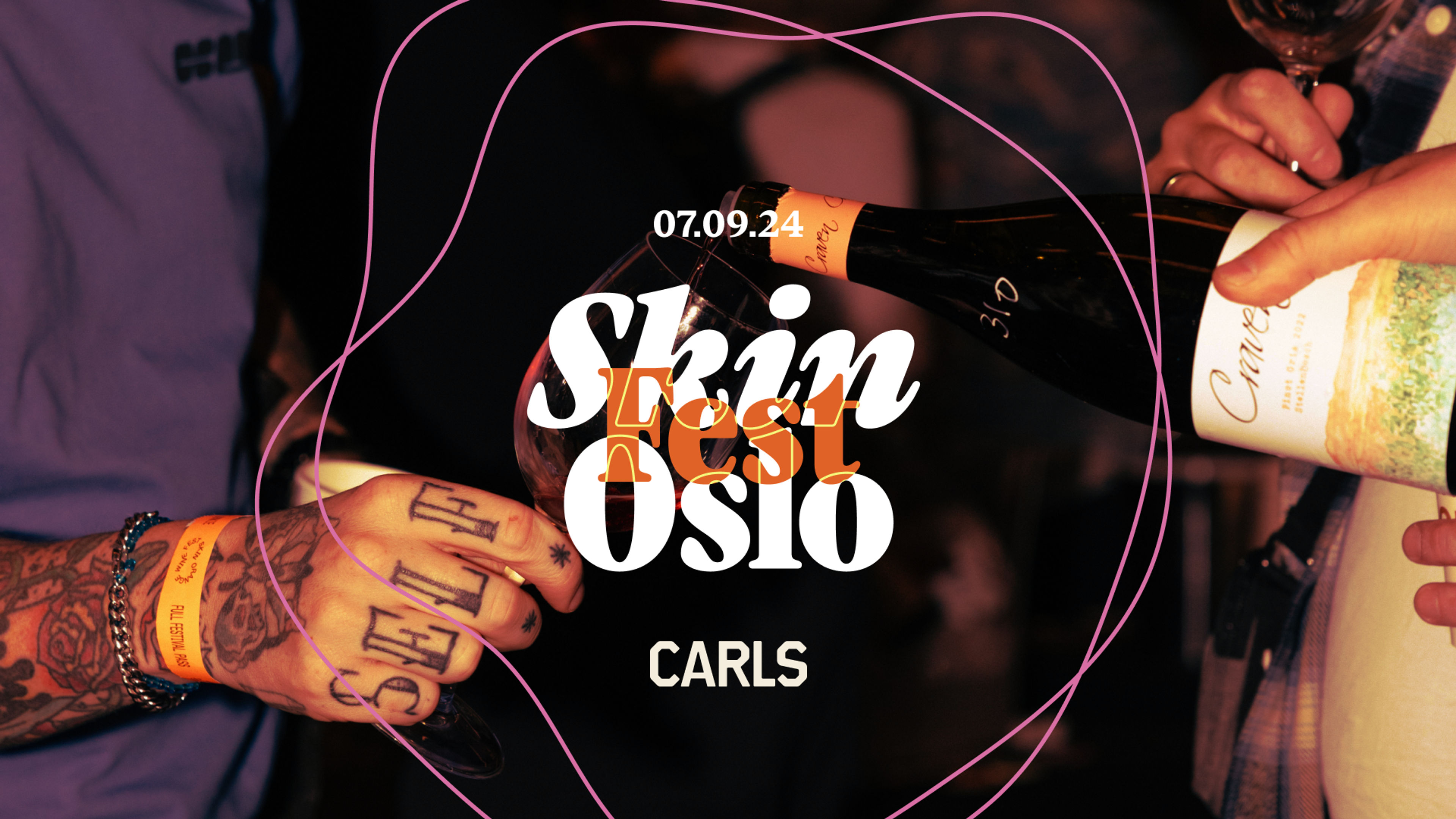 Promotional graphic for Skin fest - Orange wine festival