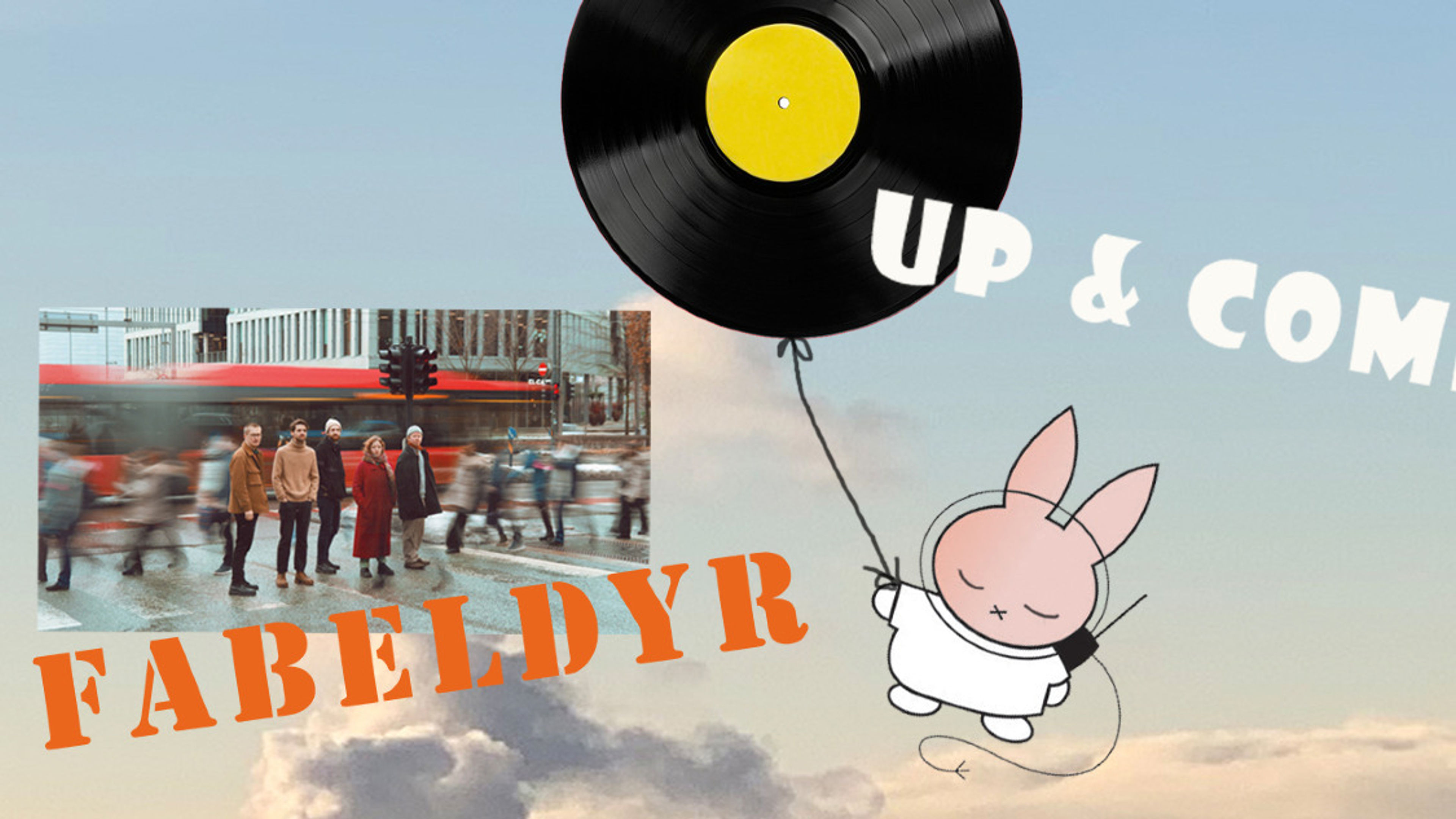 Promotional graphic for FABELDYR- Konsertserien UP&COMING på MIR + DJ Tom Cox
