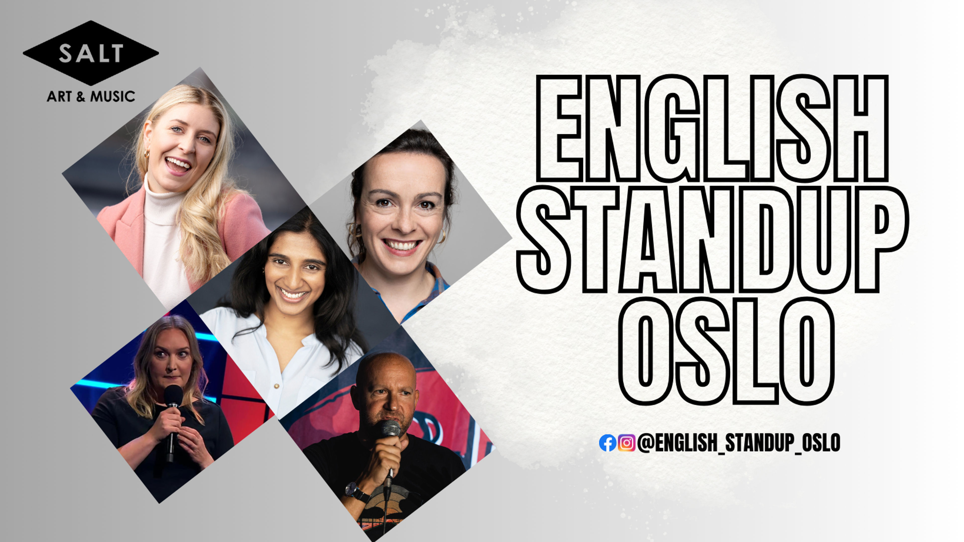 Promotional graphic for English Standup Oslo