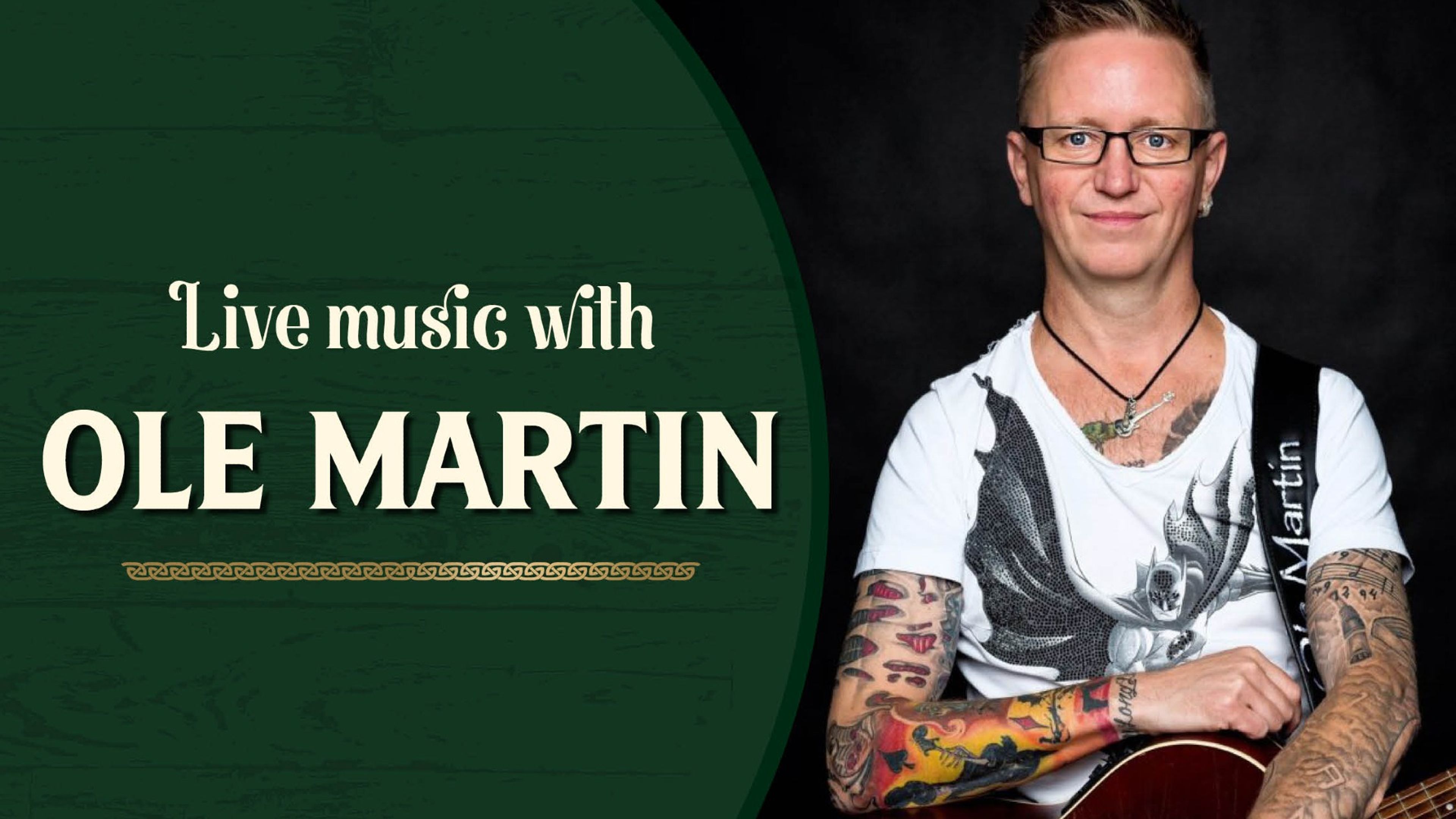 Promotional graphic for Livemusikk med Ole Martin
