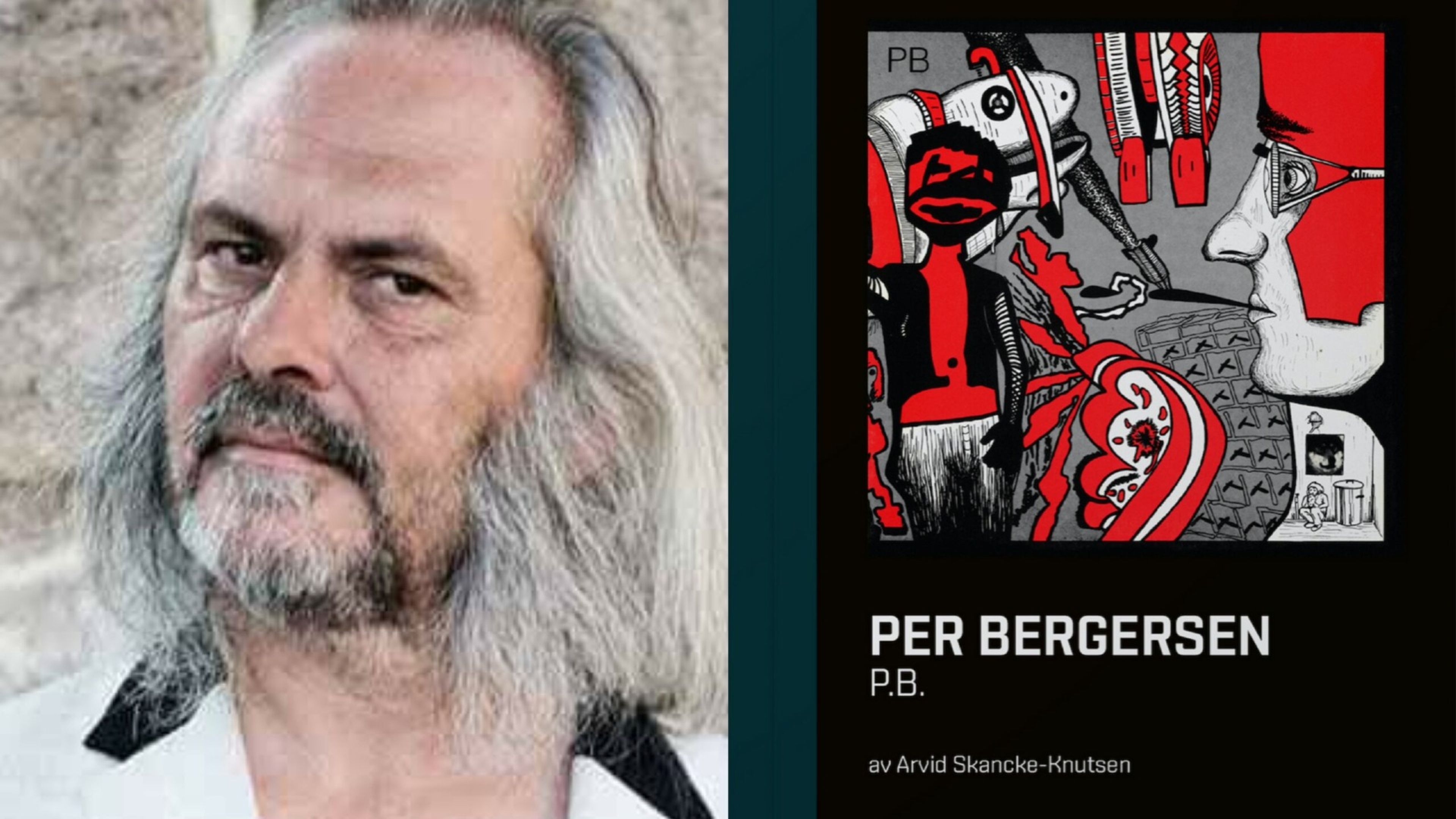 Promotional graphic for PER BERGERSEN 'PB': Albumlytt og boklansering m/Arvid Skancke-Knutsen 