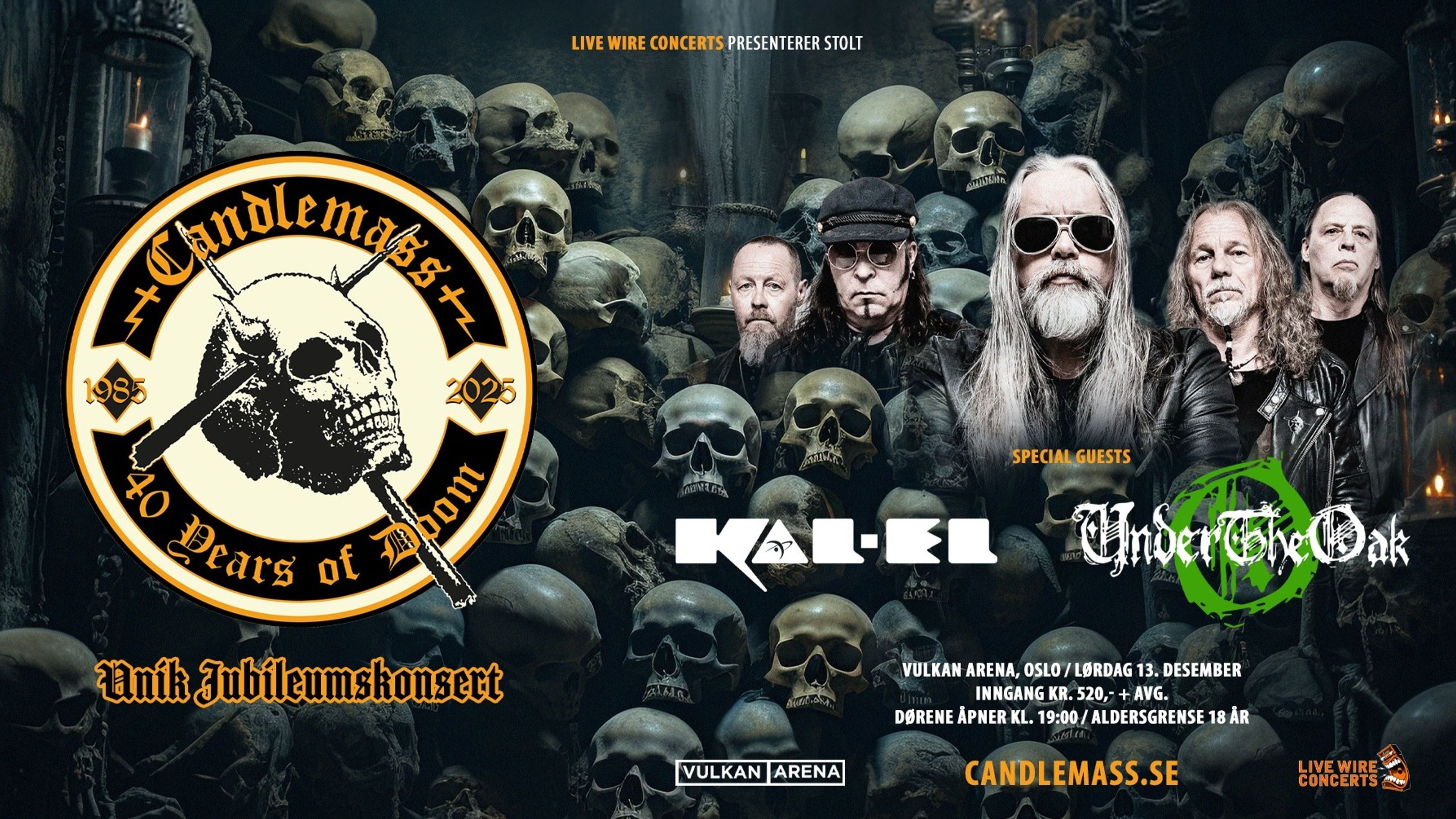 Promotiv grafikk for CANDLEMASS - 40 Years of Doom