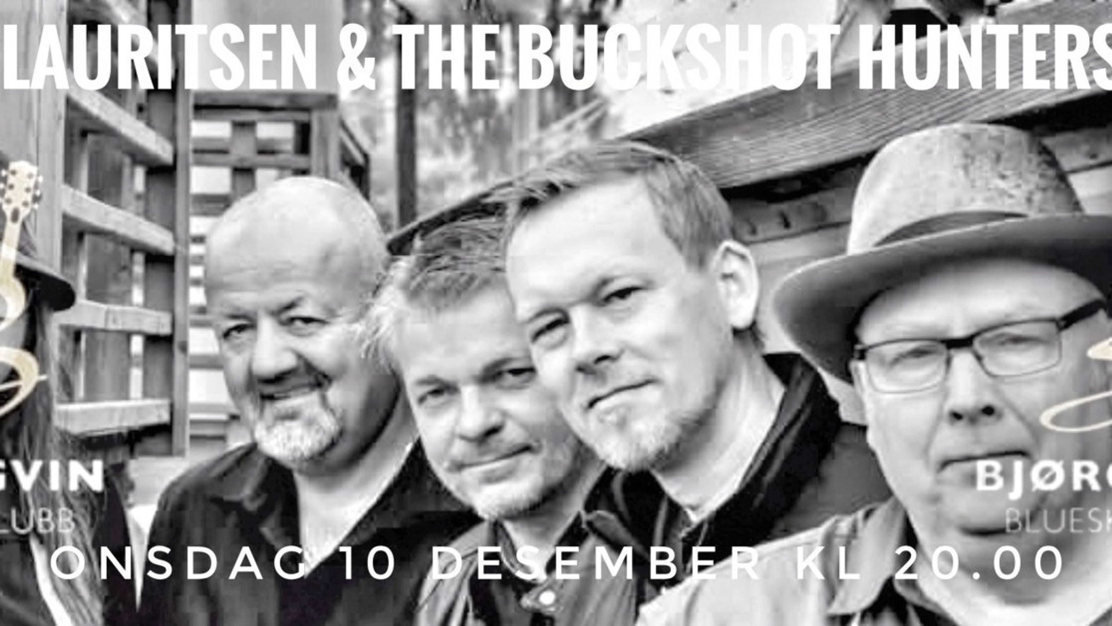 Promotional graphic for Bjørgvin Bluesklubb, JT Lauritsen & the Buckshot Hunters