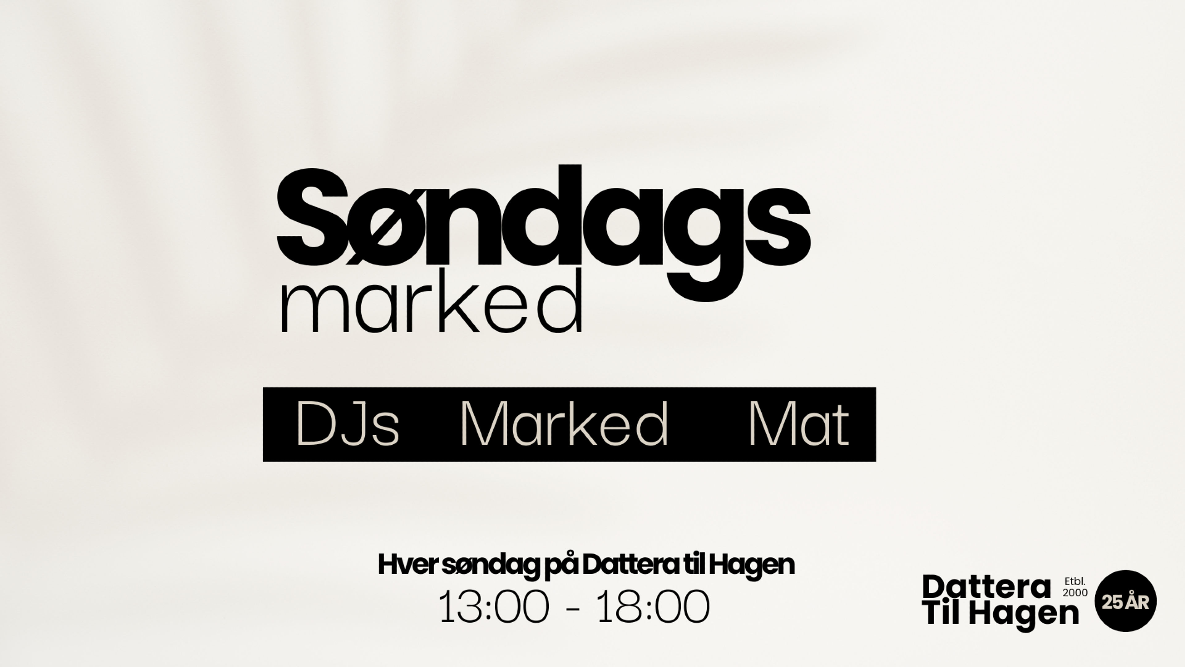 Promotional graphic for Søndagsmarked i bakgården!