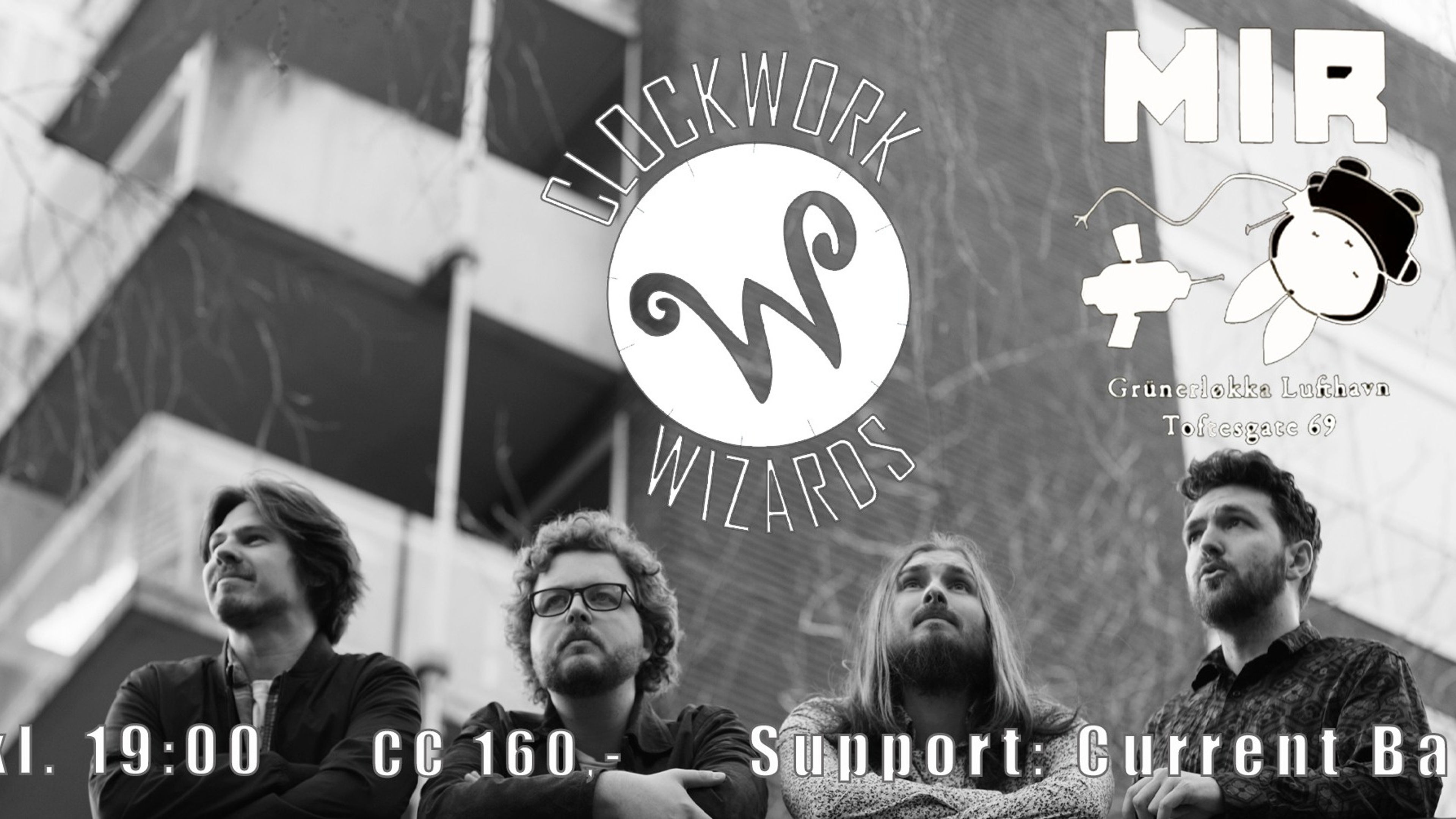 Promotional graphic for Clockwork Wizards @Lufthavna MIR