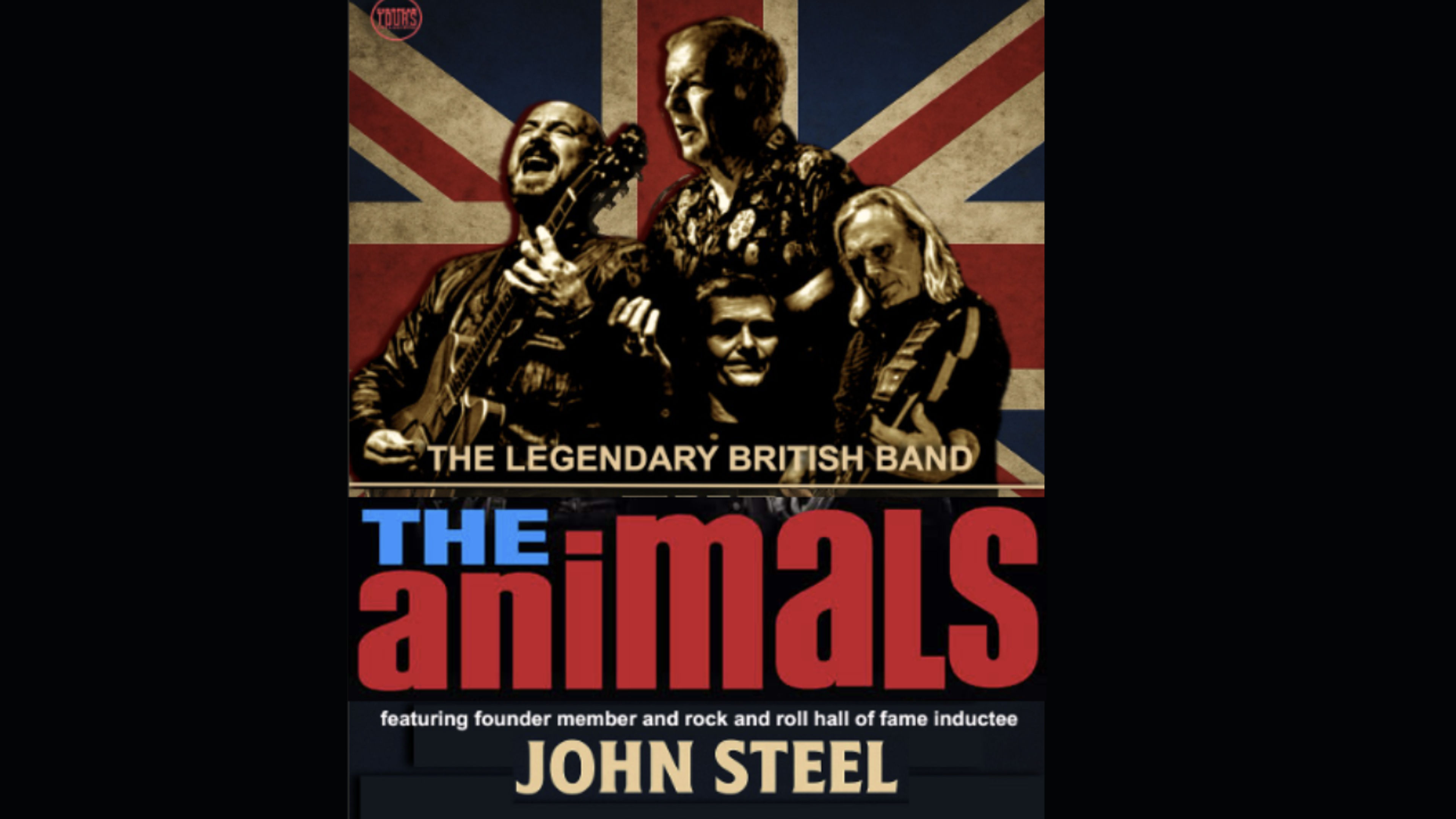 Promotional graphic for The Animals feat. John Steel til Oslo – rockehistorie på nært hold!