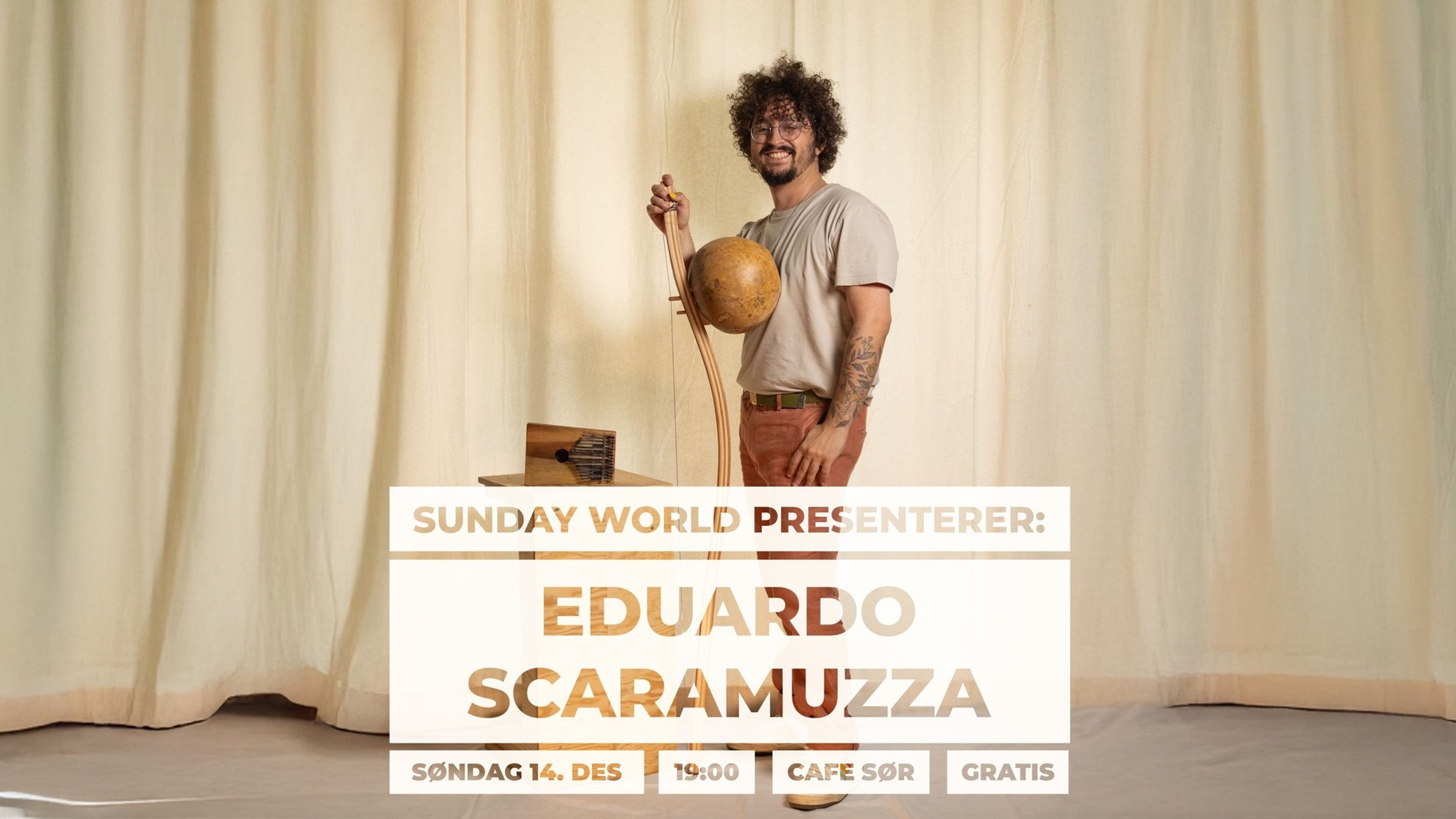Promotional graphic for Sunday World presenterer: Eduardo Scaramuzza