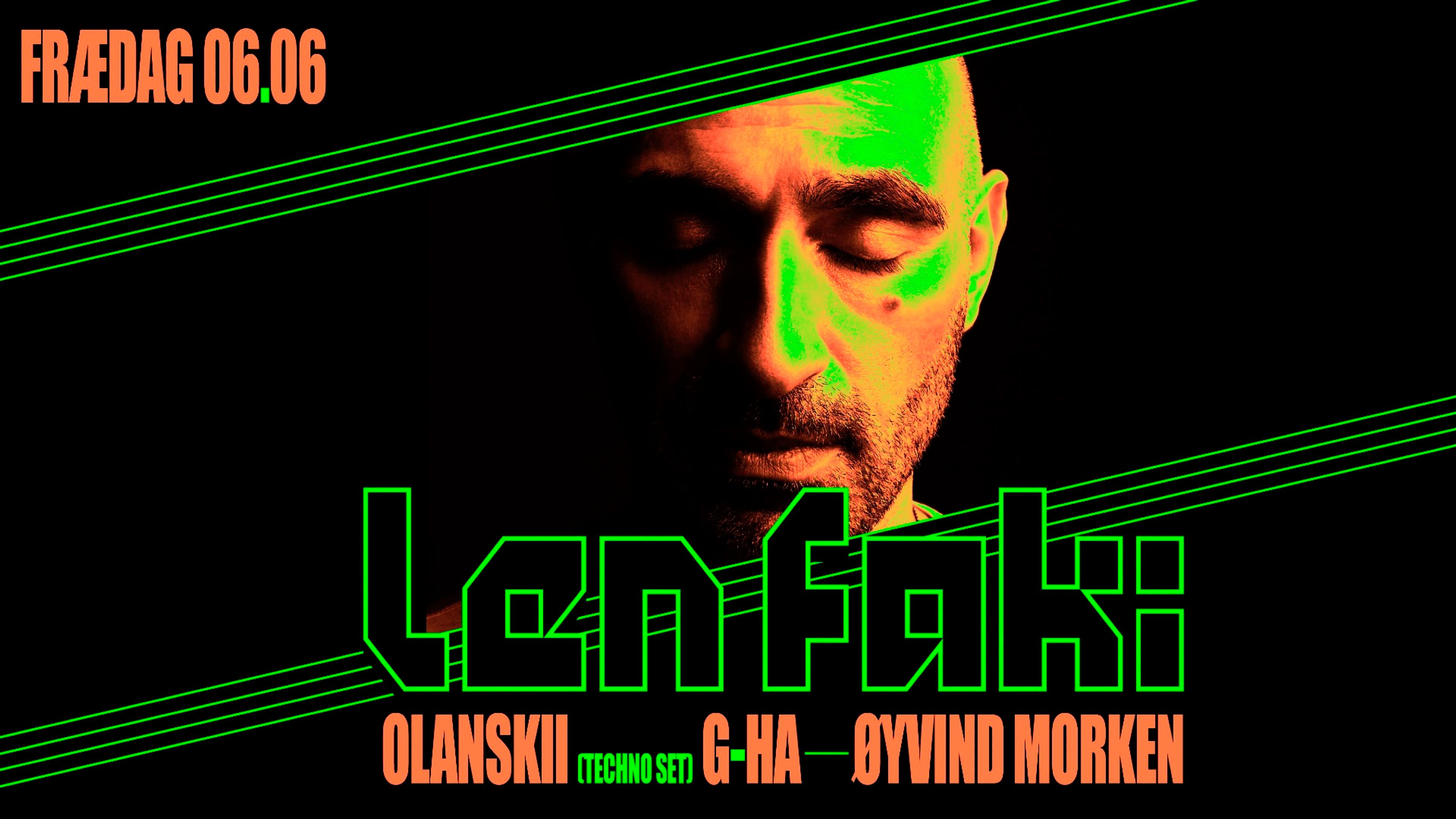 Promotional graphic for Frædag: Len Faki