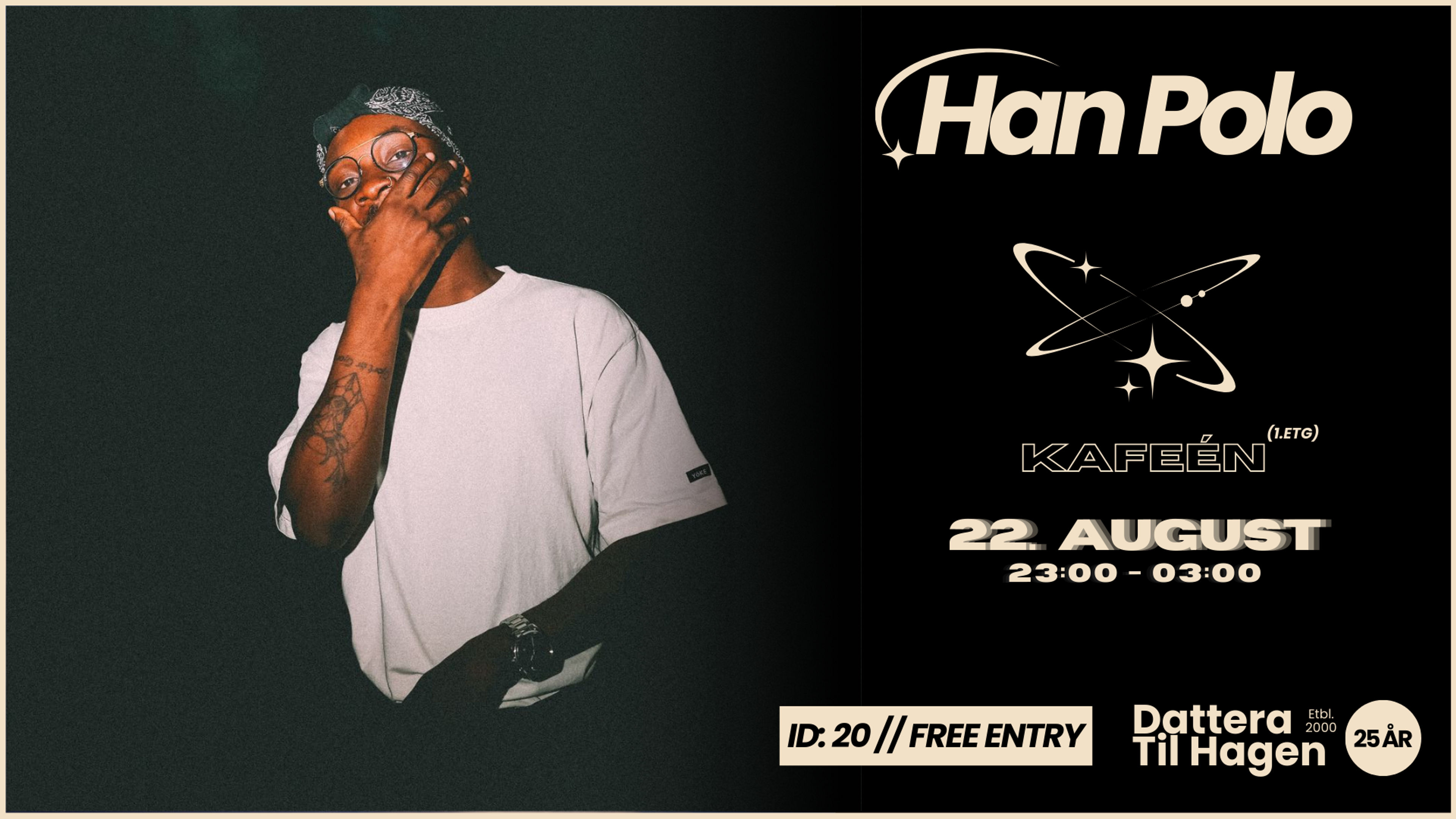 Promotional graphic for Han Polo i kafeén!