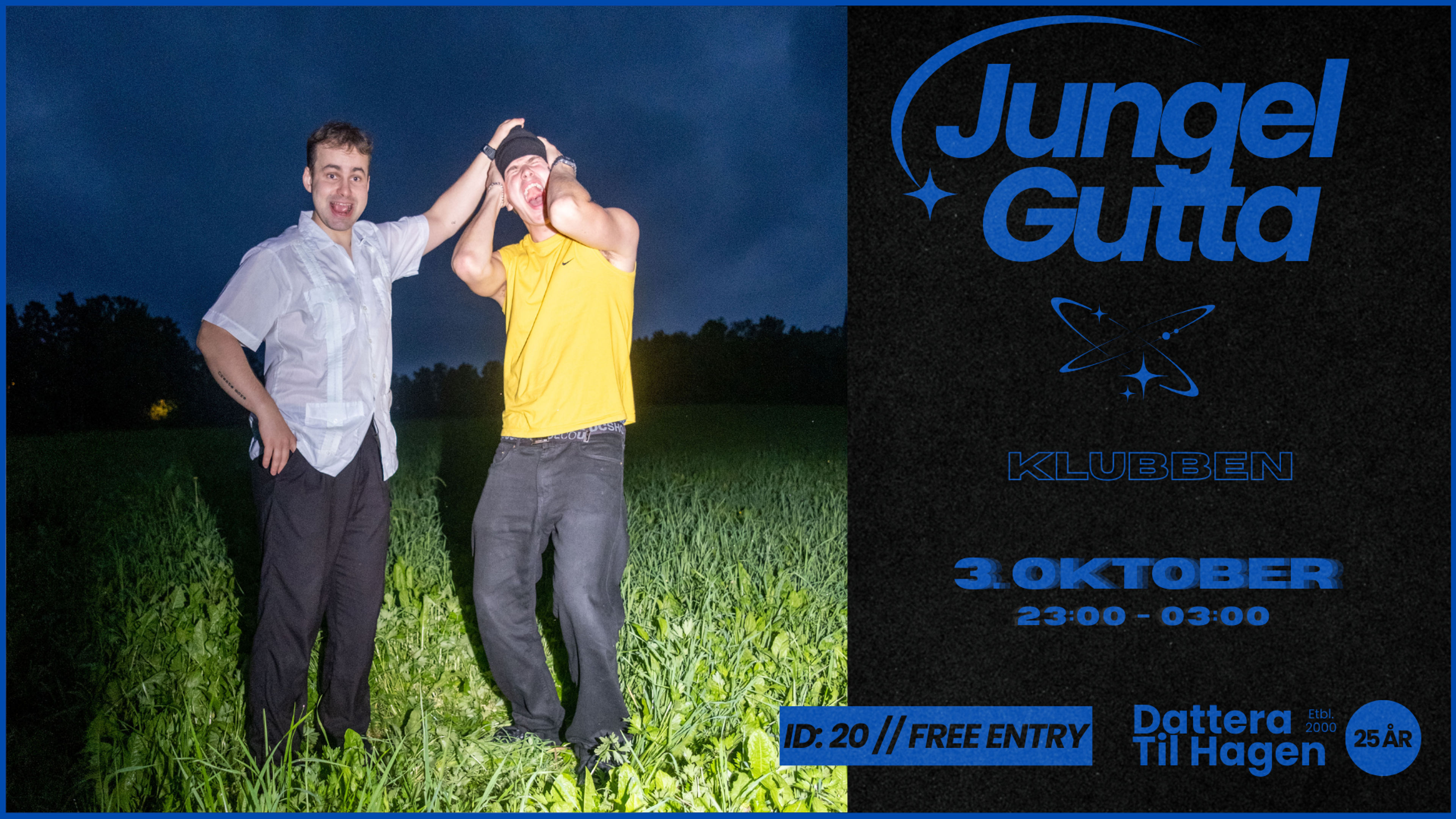 Promotional graphic for Jungel Gutta i klubben!