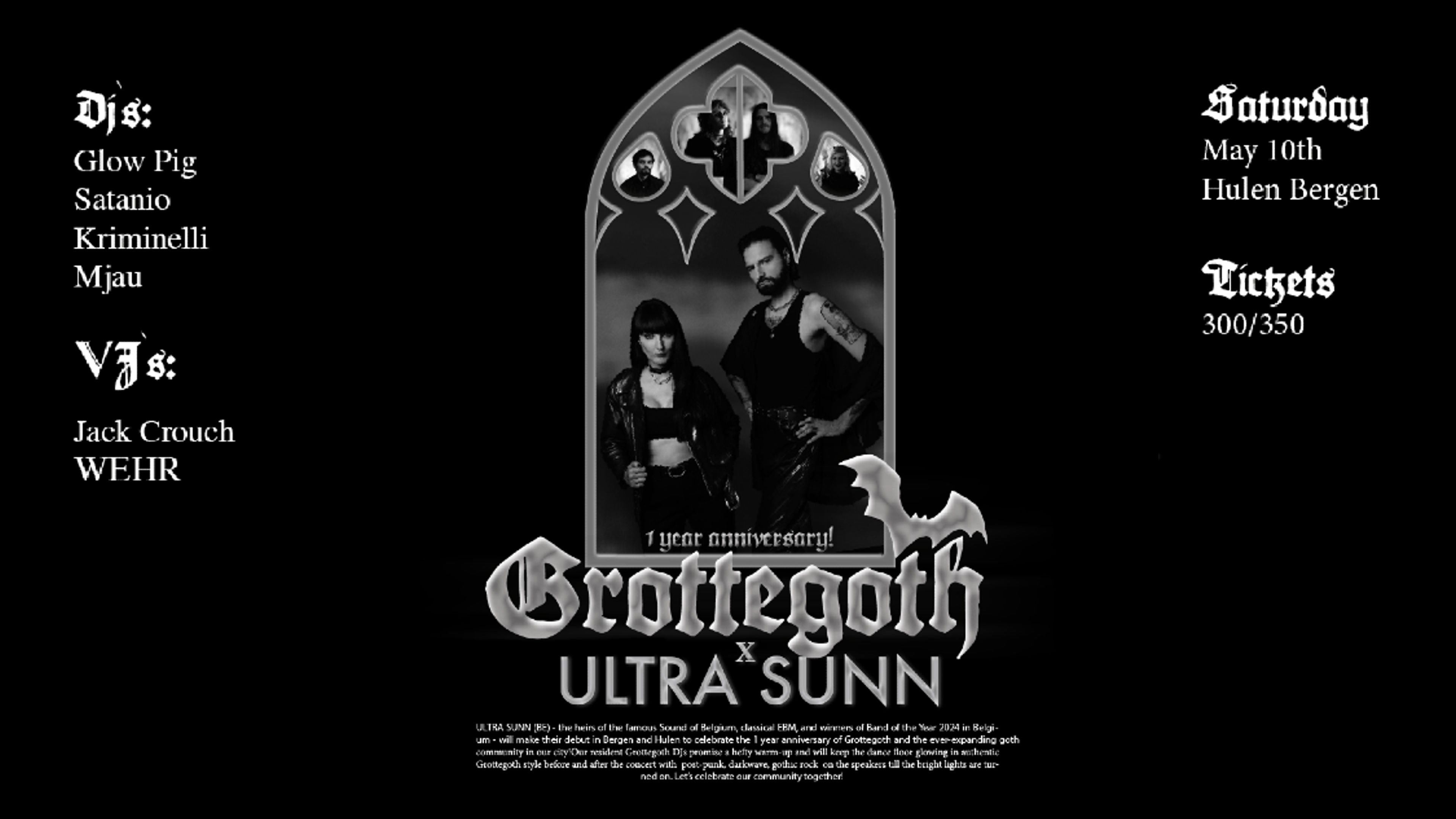 Promotional graphic for Ultra Sunn x Grottegoth || Hulen