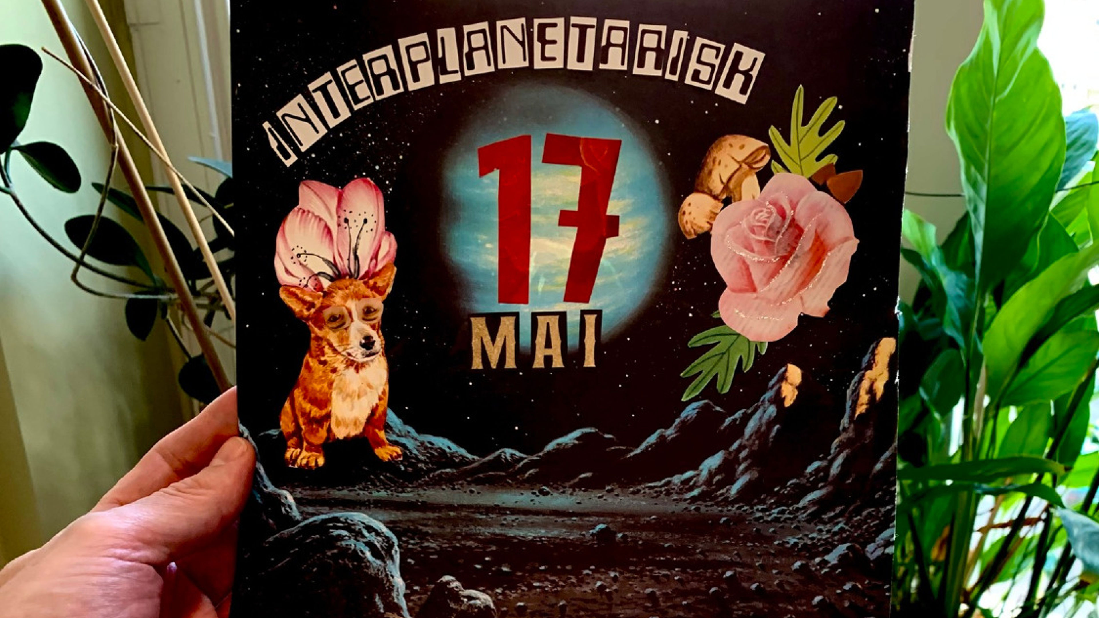 Promotional graphic for Interplanetarisk 17. mai med DJ Fortell Dem, DJ Sissyfus, Sprængt torsk og Anja Garbørek
