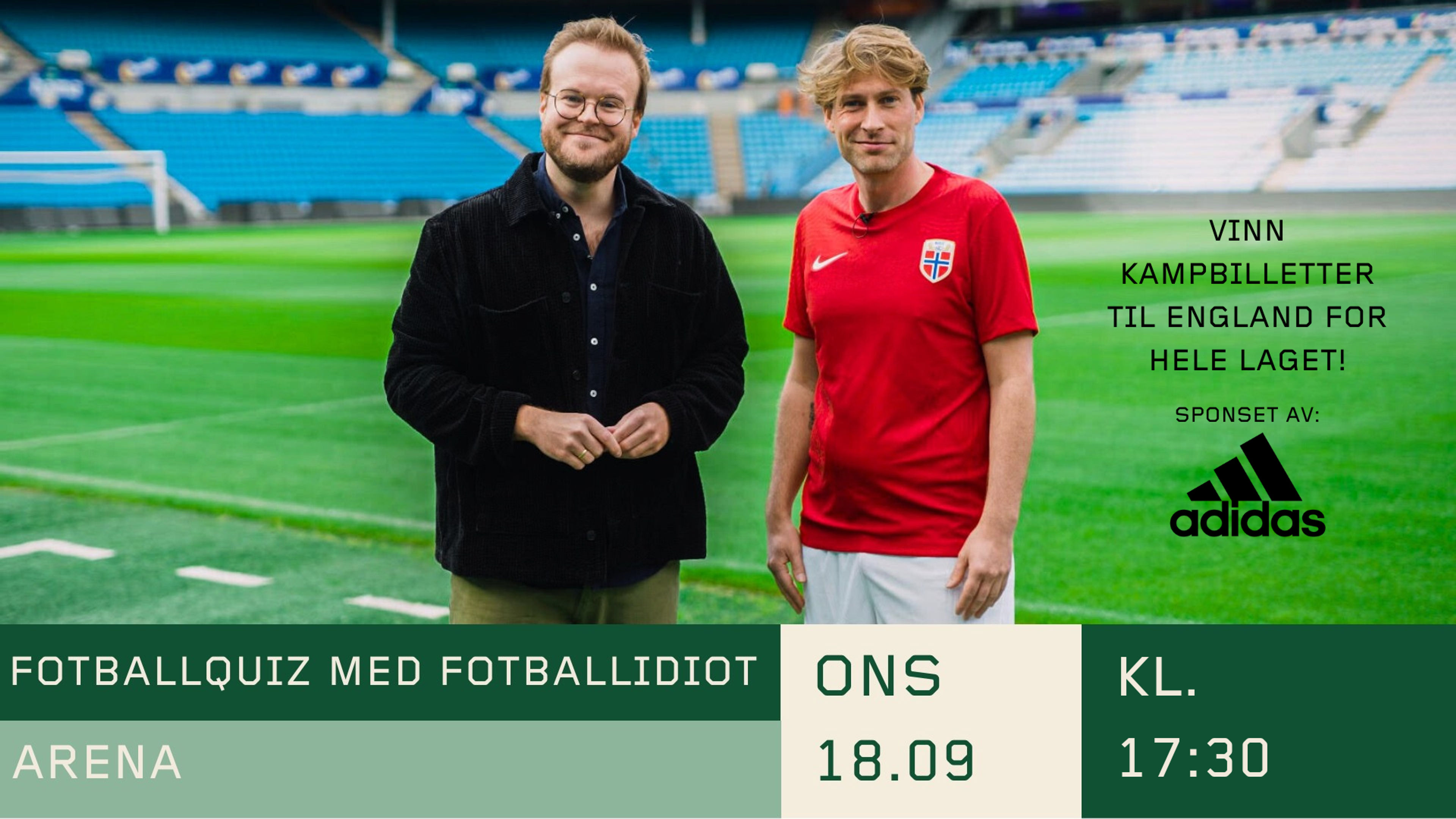 Promotional graphic for Fotballquiz med fotballidiot 