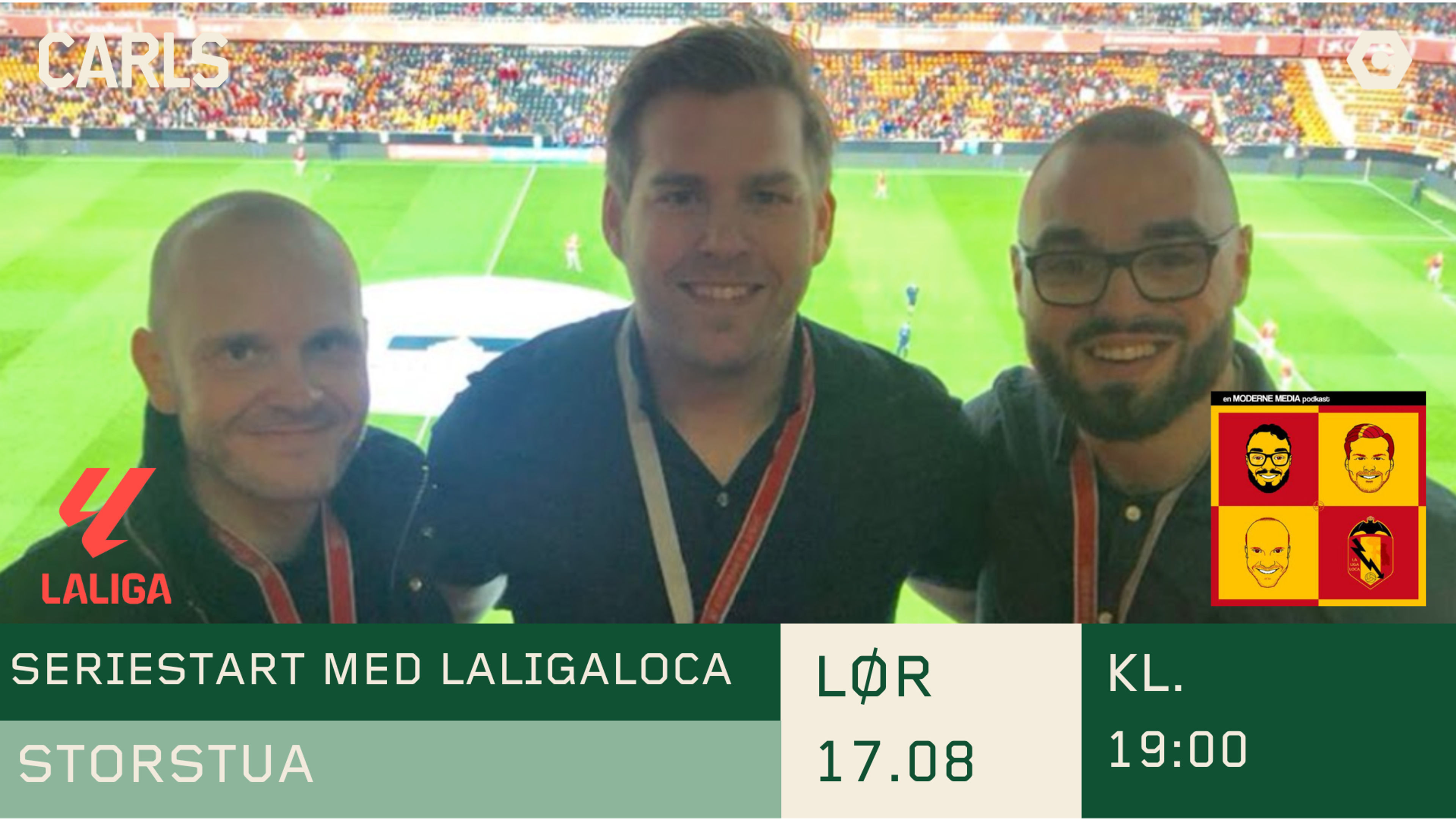 Promotional graphic for Seriestart med LaLigaLoca