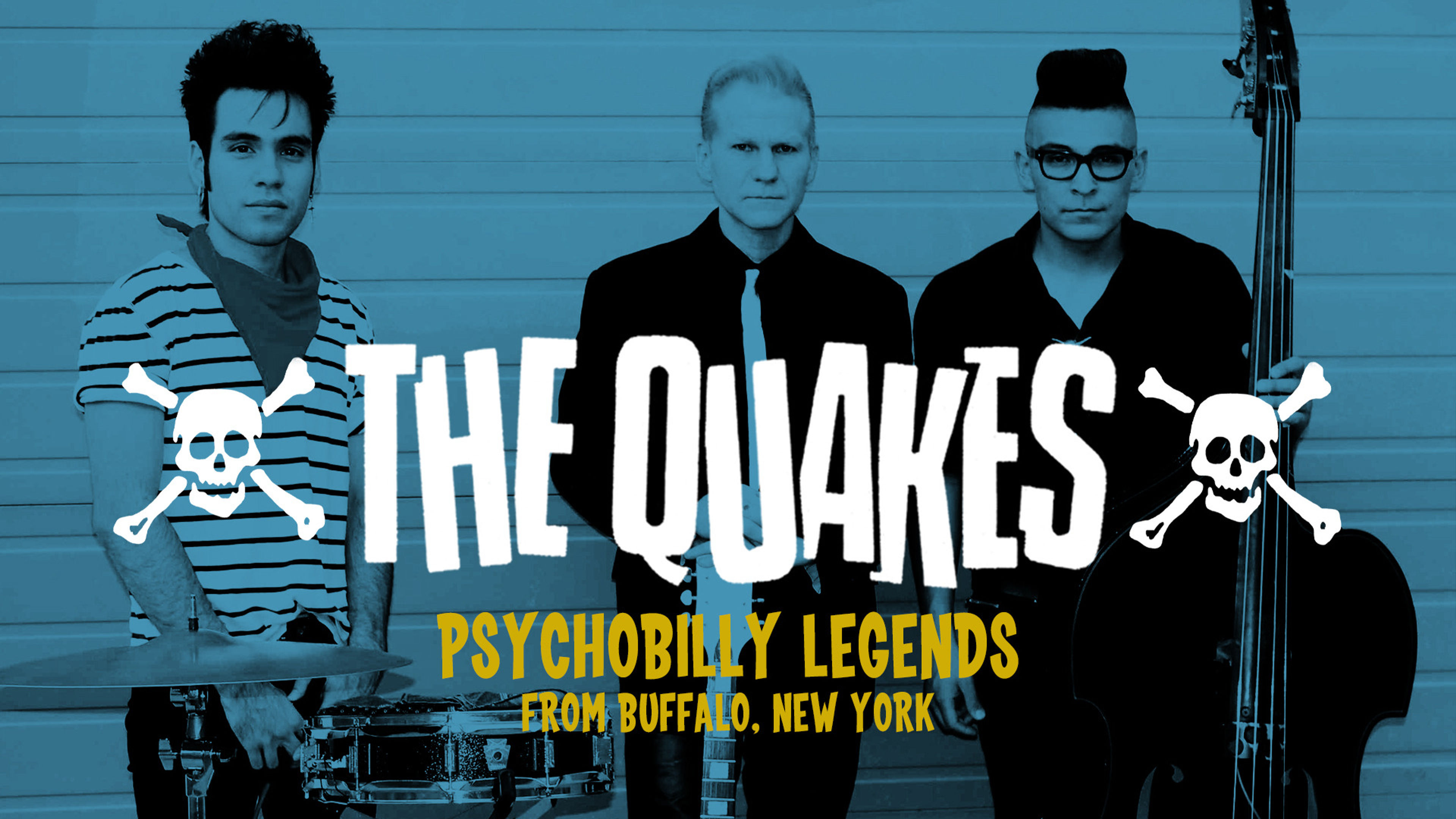 Promotional graphic for Blast Off!!! : The Quakes (US)
