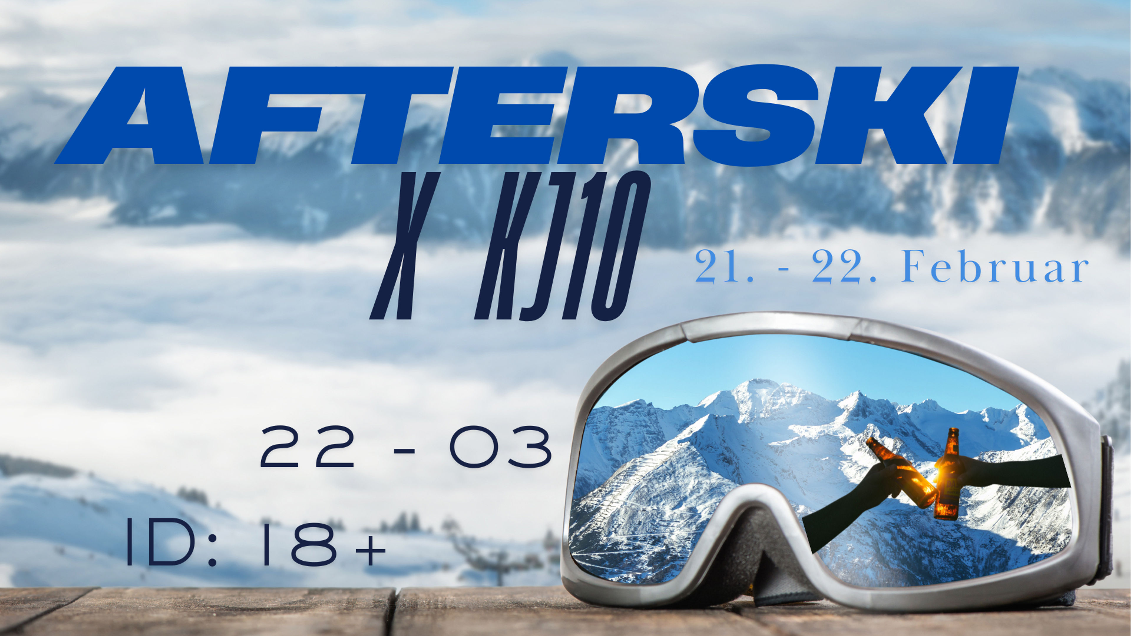 Promotional graphic for Afterski x KJ10