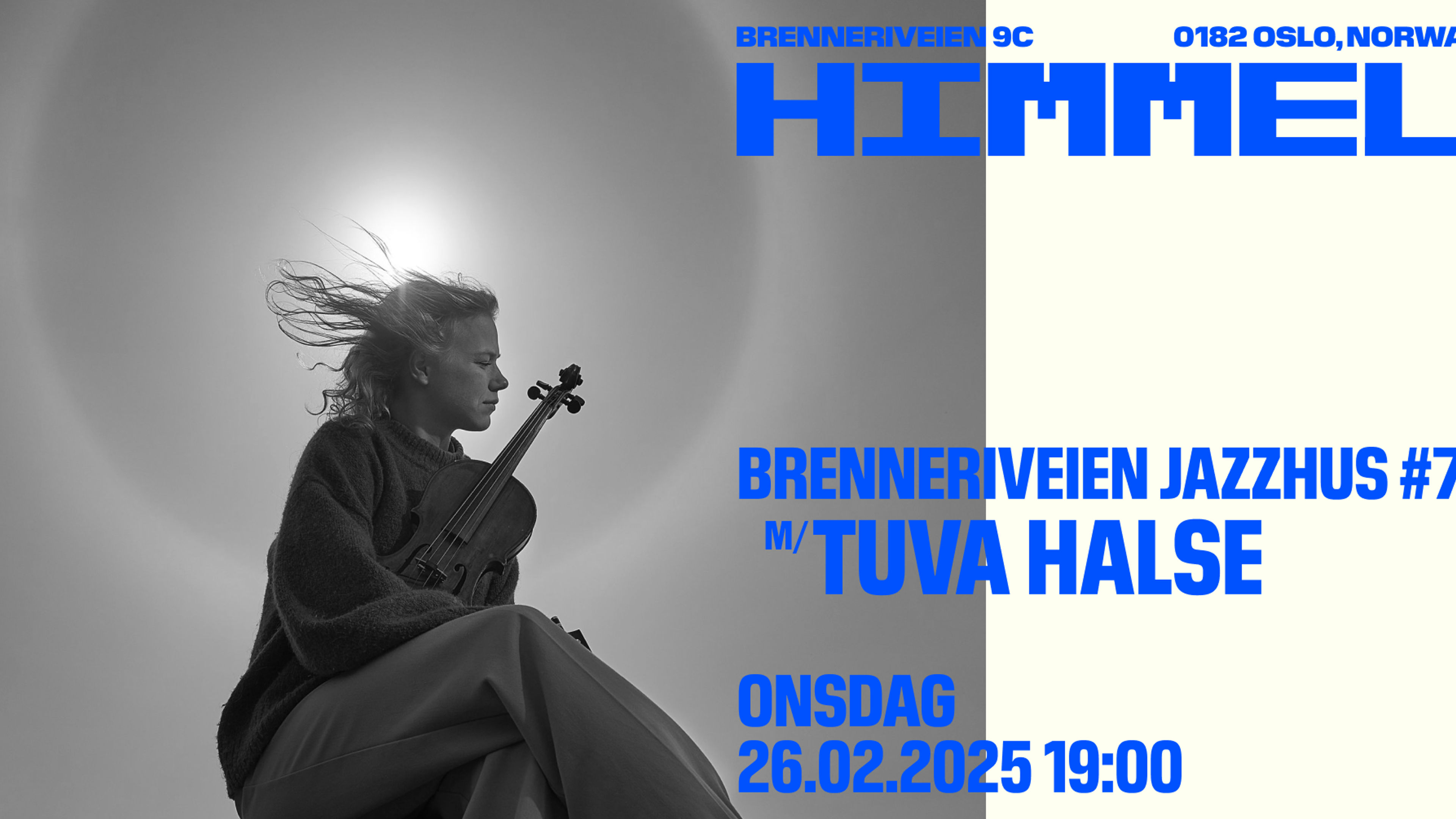 Promotional graphic for Brenneriveien Jazzhus #7 m/ Tuva Halse