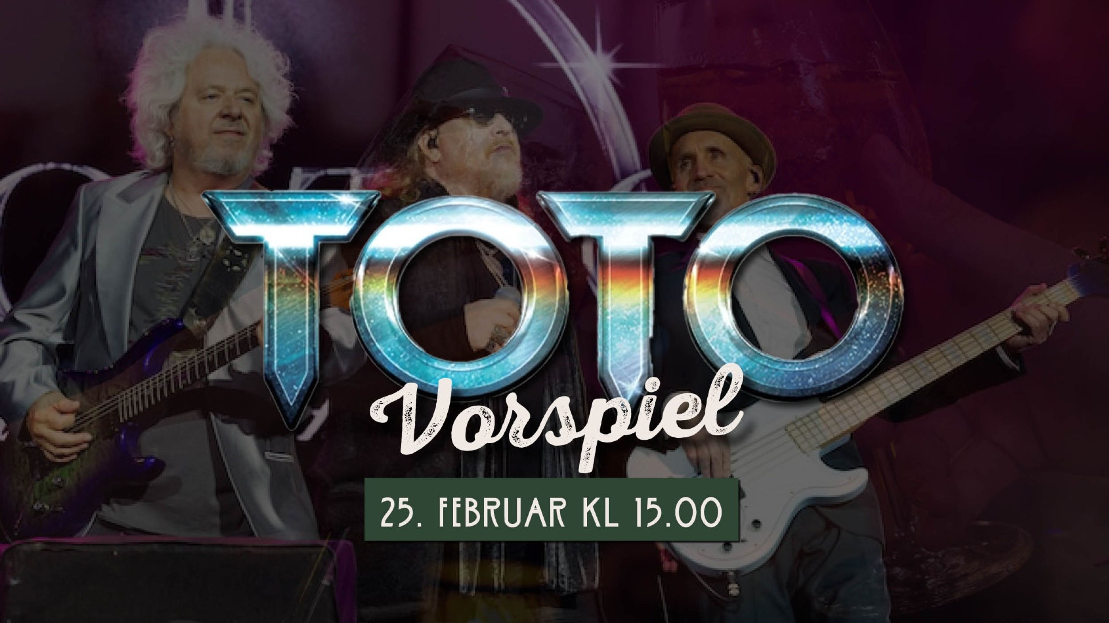 Promotional graphic for Vorspiel for Toto-konserten!