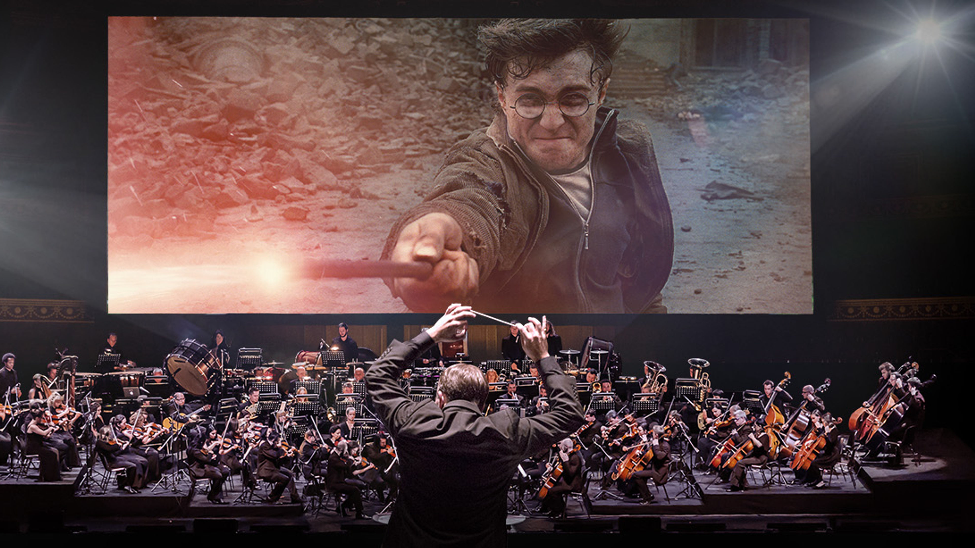 Promotional graphic for Harry Potter og Dødstalismanene ™ - In Concert - del 2 - med Stockholm Concert Orchestra