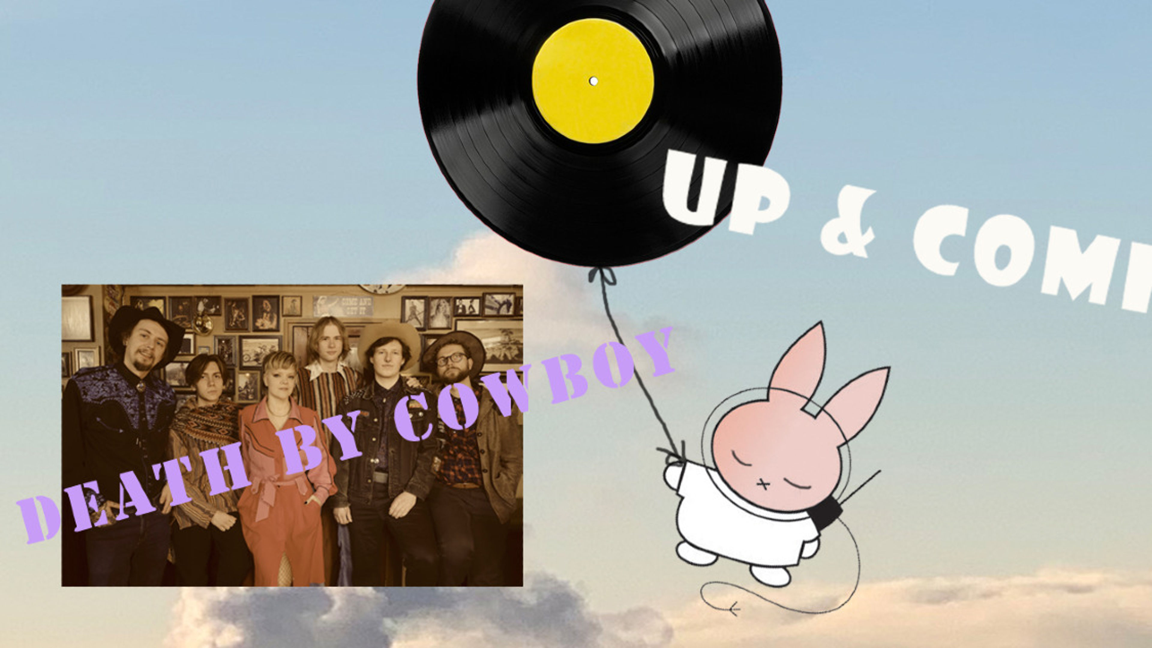 Promotional graphic for Death By Cowboy: UP & COMING-(Konsertserie)+Dj Dåra Dork)