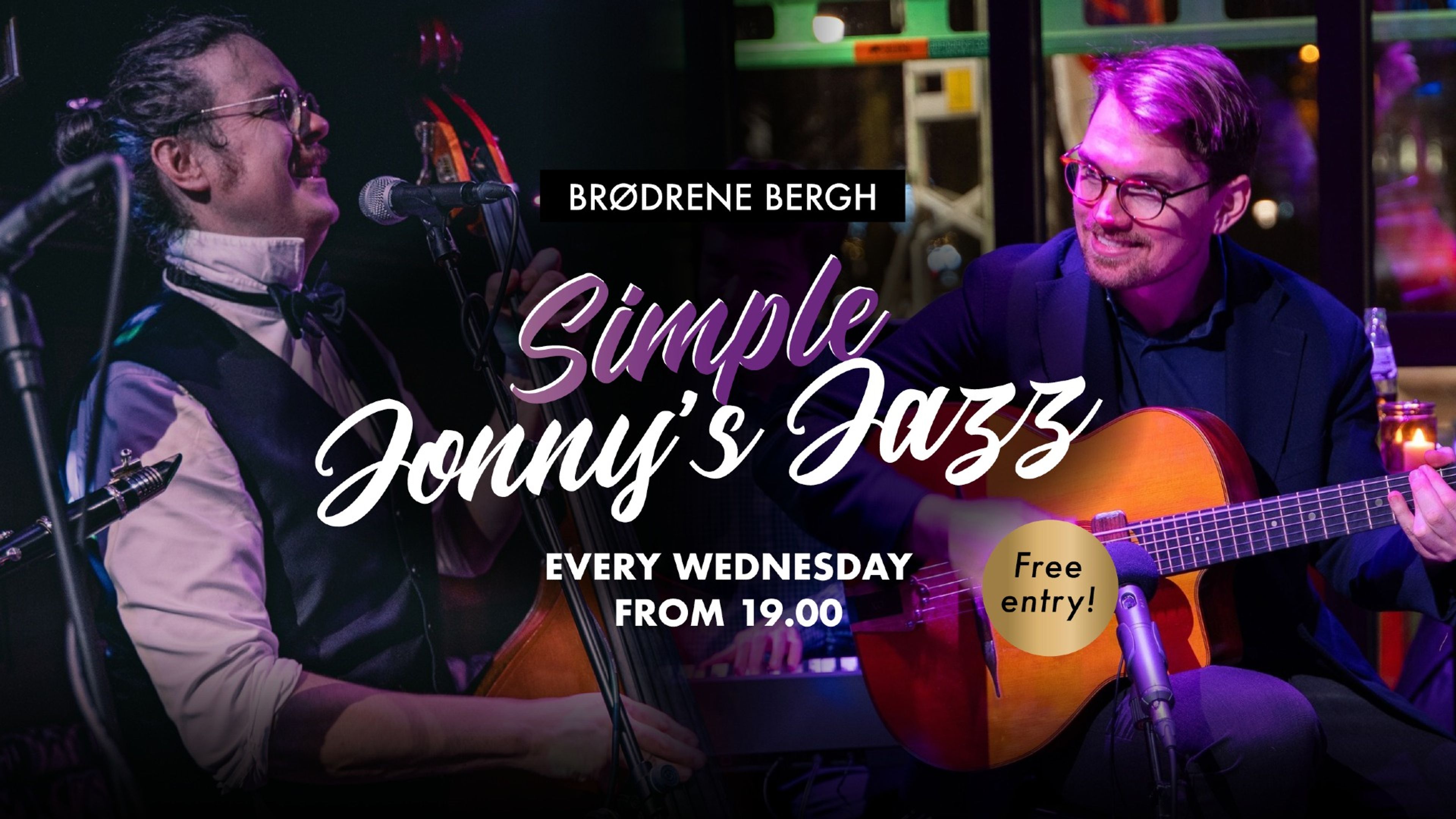 Promotional graphic for Onsdager med Simple Jonnys Jazz