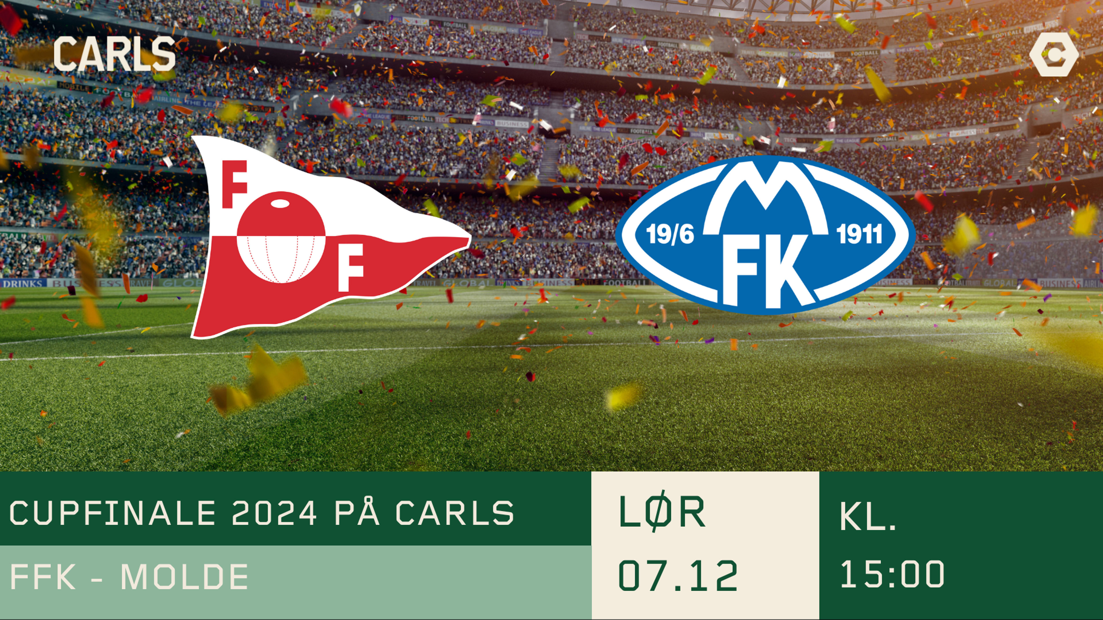 Promotional graphic for Cupfinale 2024: FFK - MOLDE