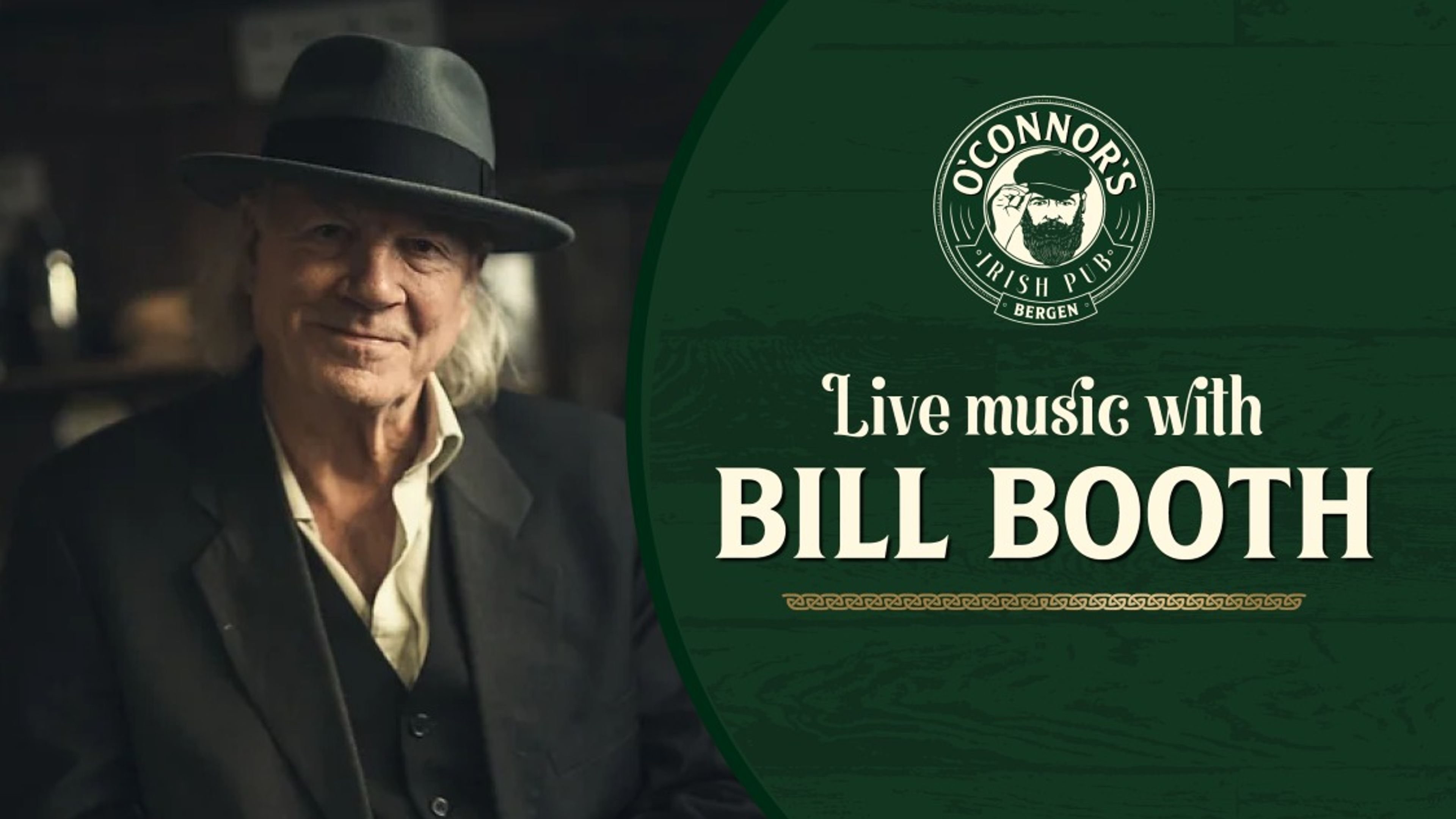 Promotional graphic for Livemusikk // Bill Booth
