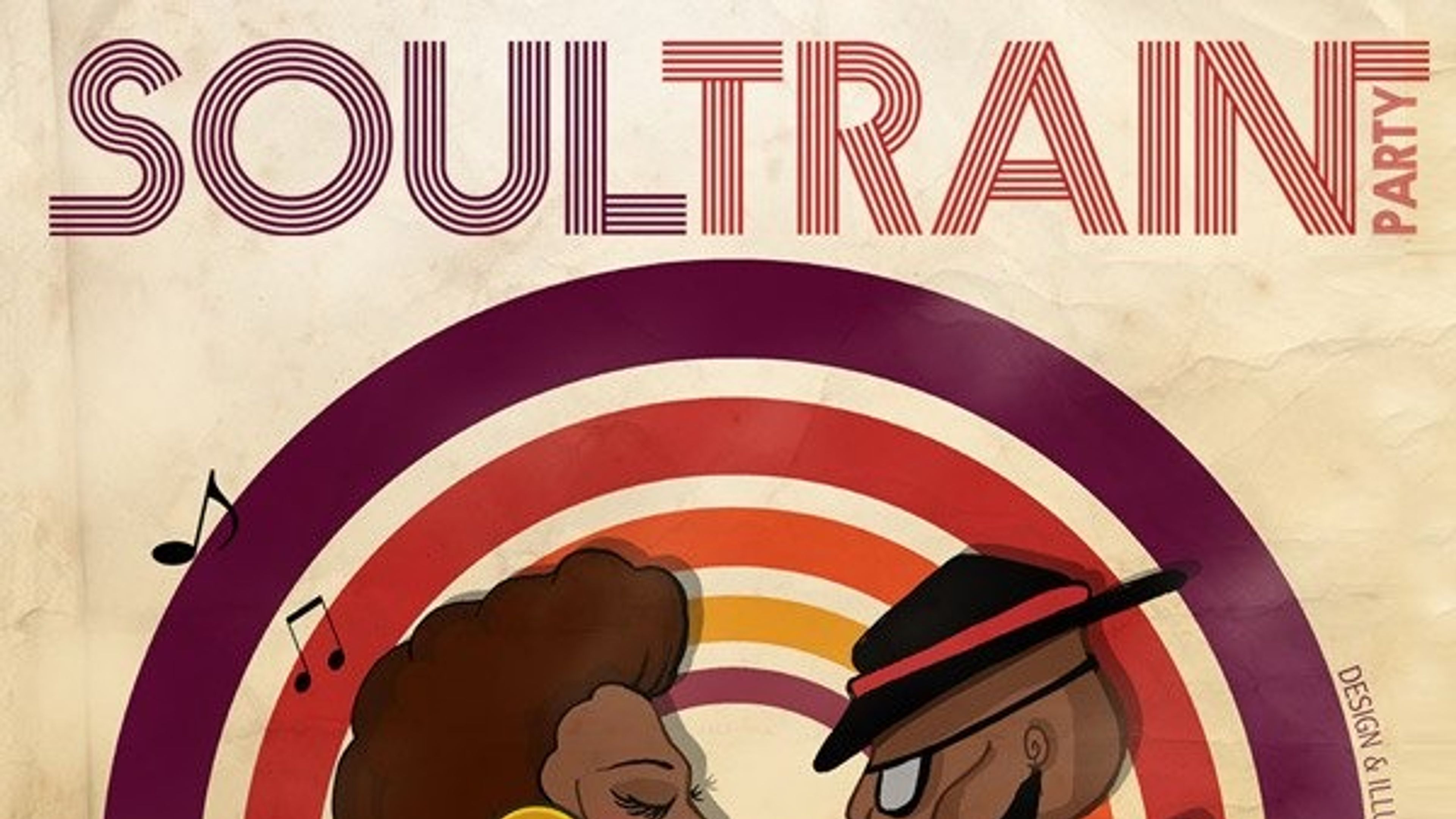 Promotional graphic for SOUL TRAIN BLOCK PARTY m/ DJ Name // Dattera til Hagen
