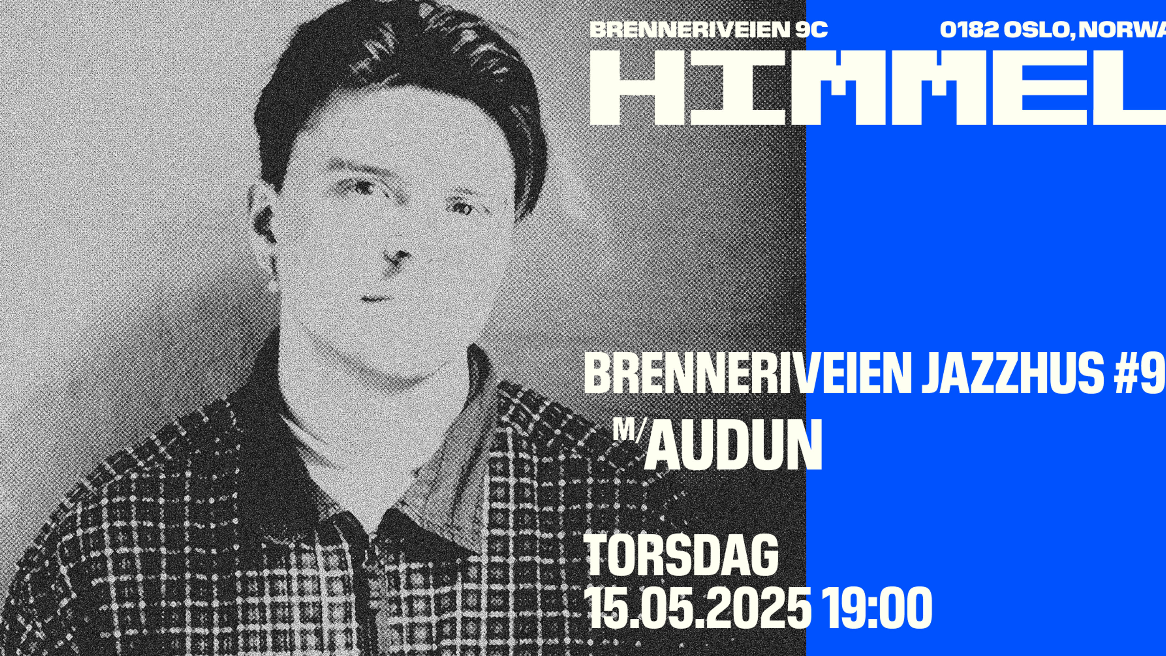 Promotional graphic for Brenneriveien Jazzhus #9 m/ Audun