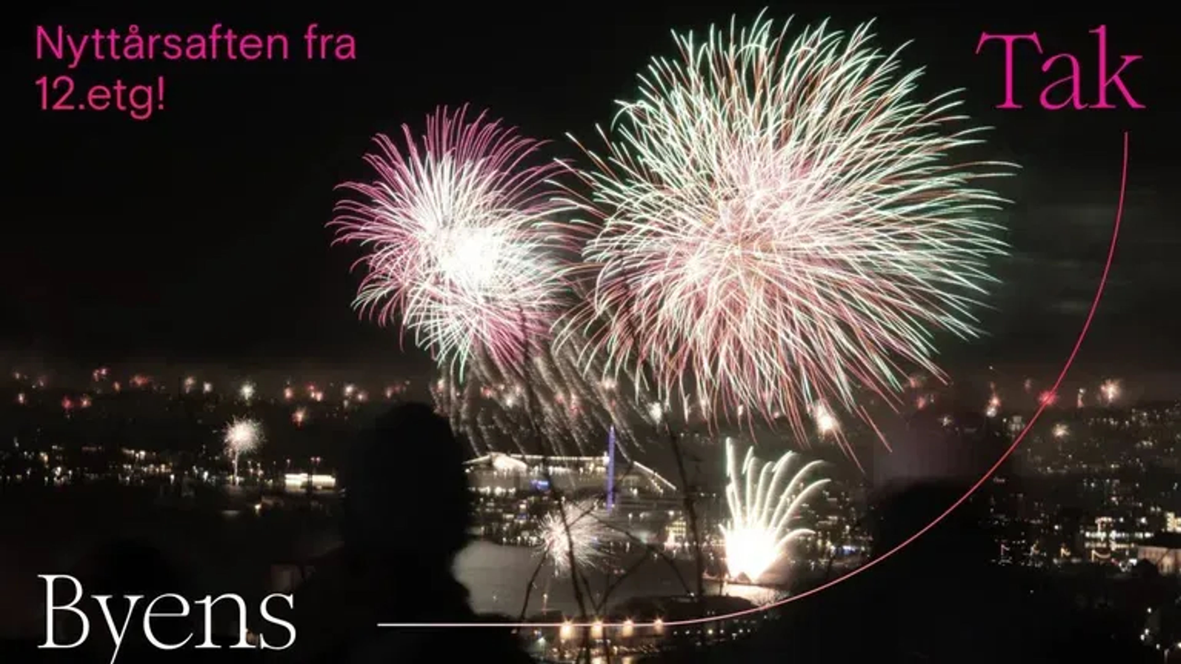 Promotional graphic for Nyttårsaften på Byens Tak