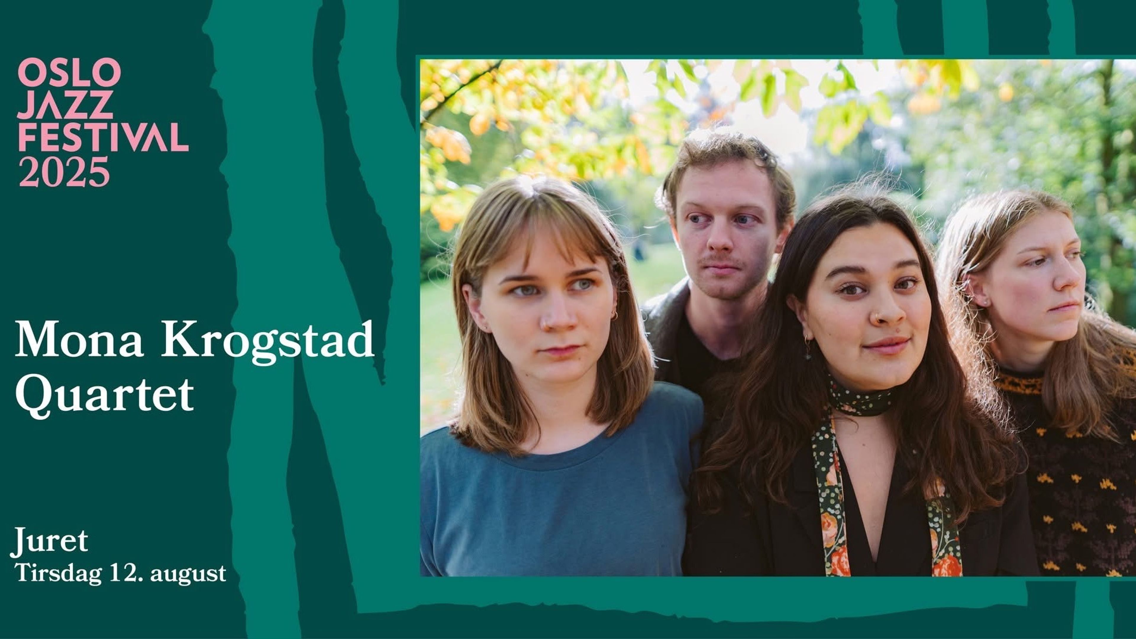 Promotional graphic for Mona Krogstad Quartet | Oslo jazzfestival