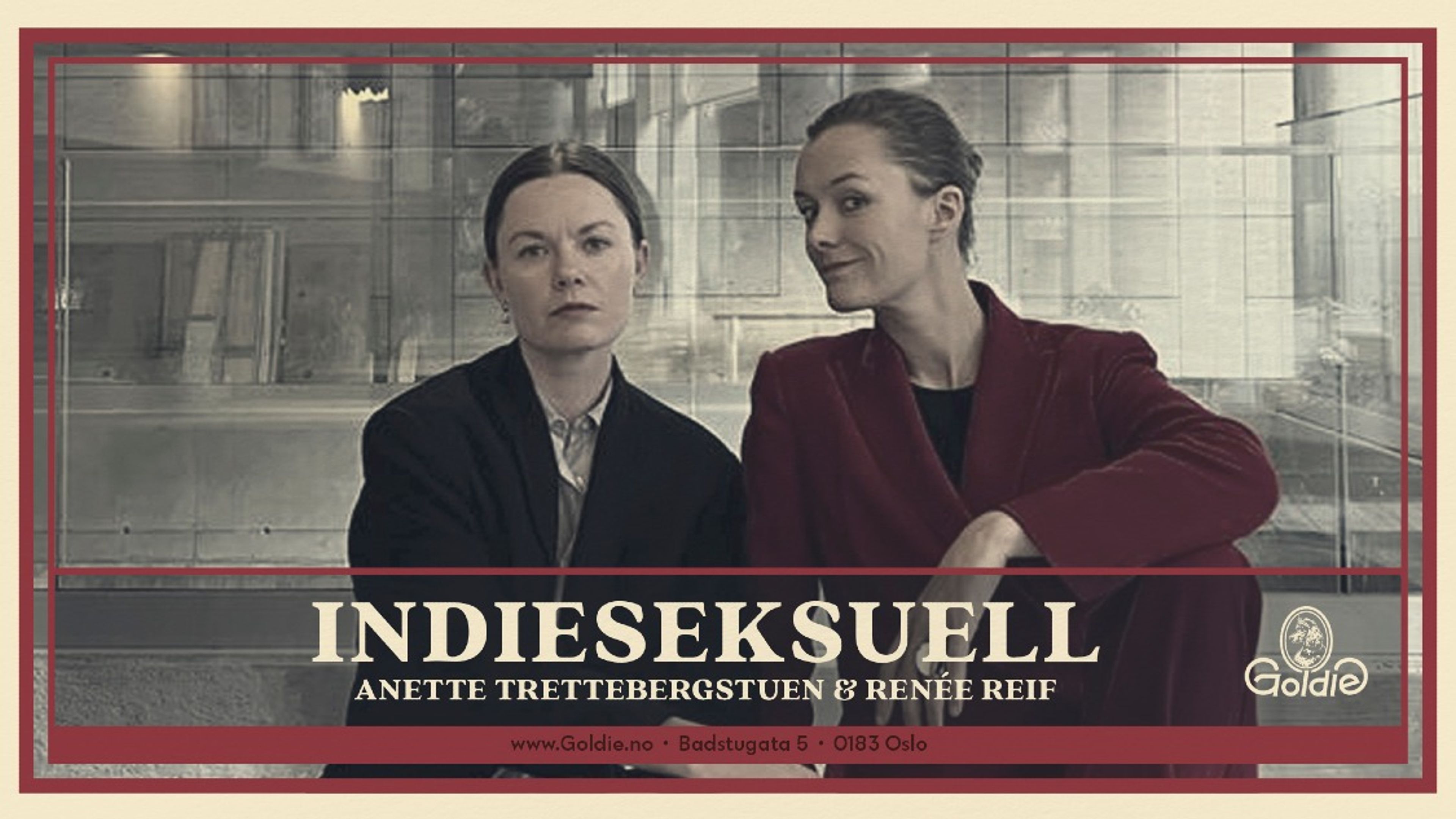 Promotional graphic for Indieseksuell: Anette Trettebergstuen & Renée Reif