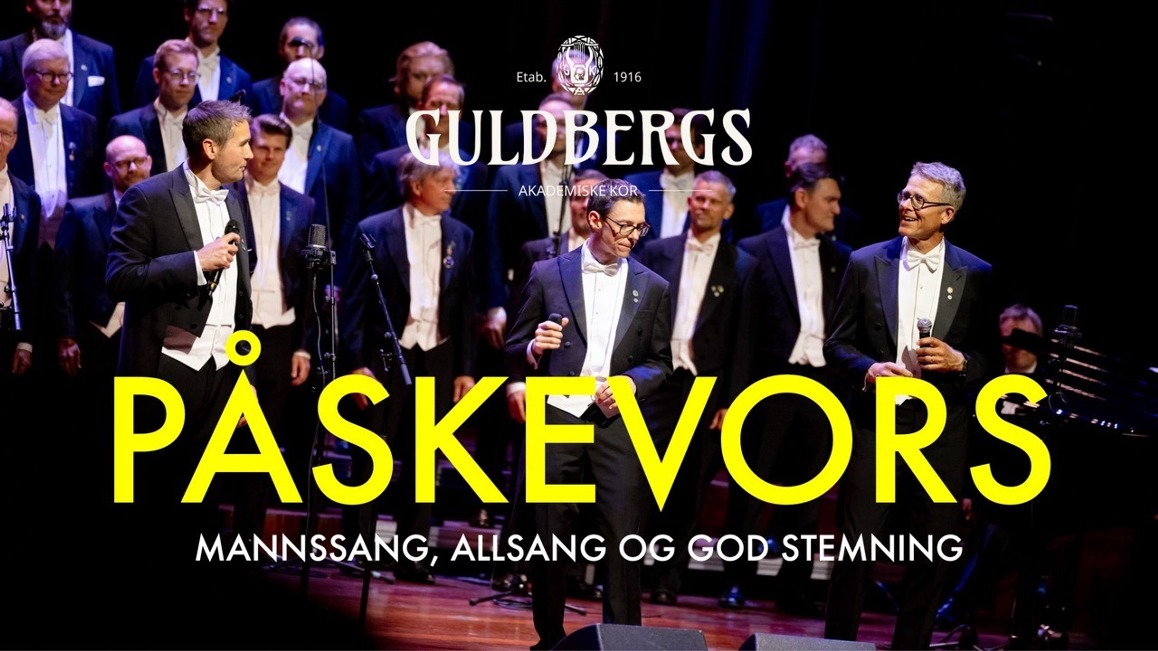 Promotional graphic for Guldbergs inviterer til "påskevors"
