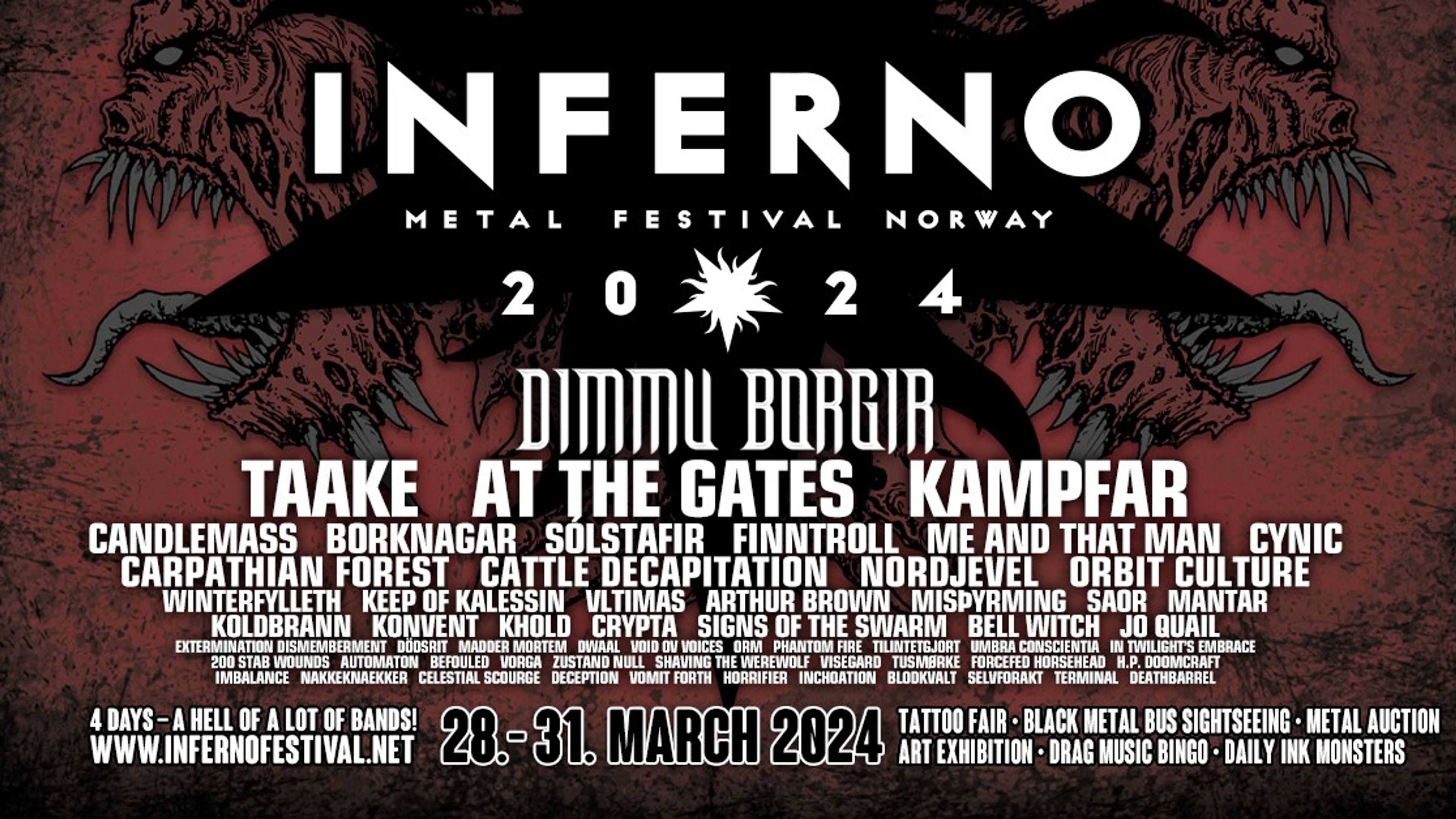 Promotional graphic for INFERNO METAL FESTIVAL 