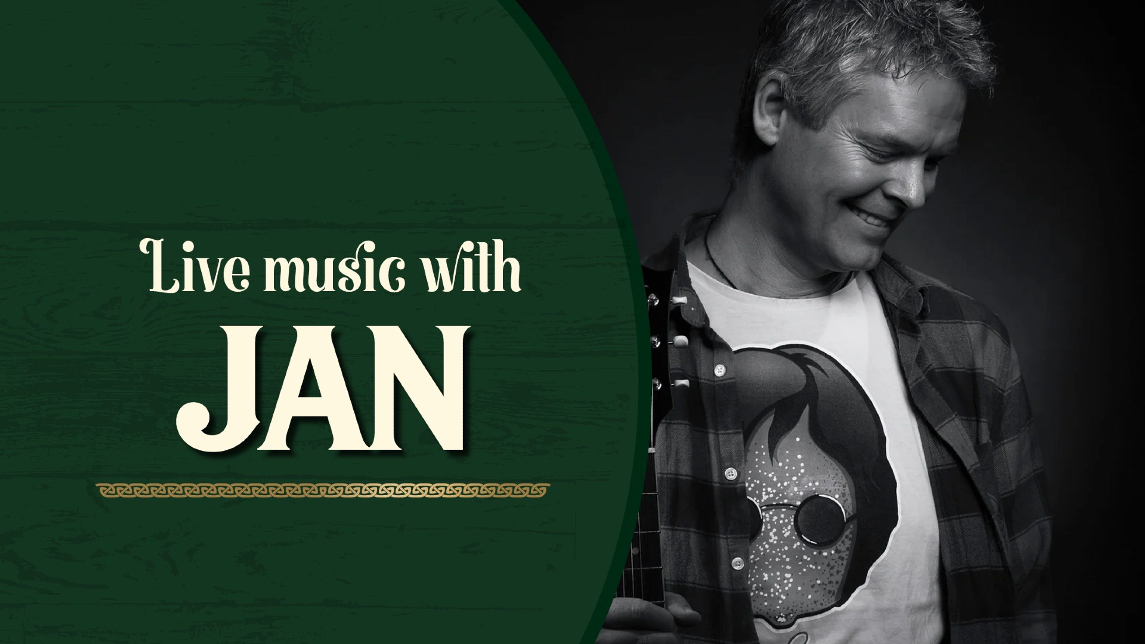 Promotional graphic for Livemusikk // Jan