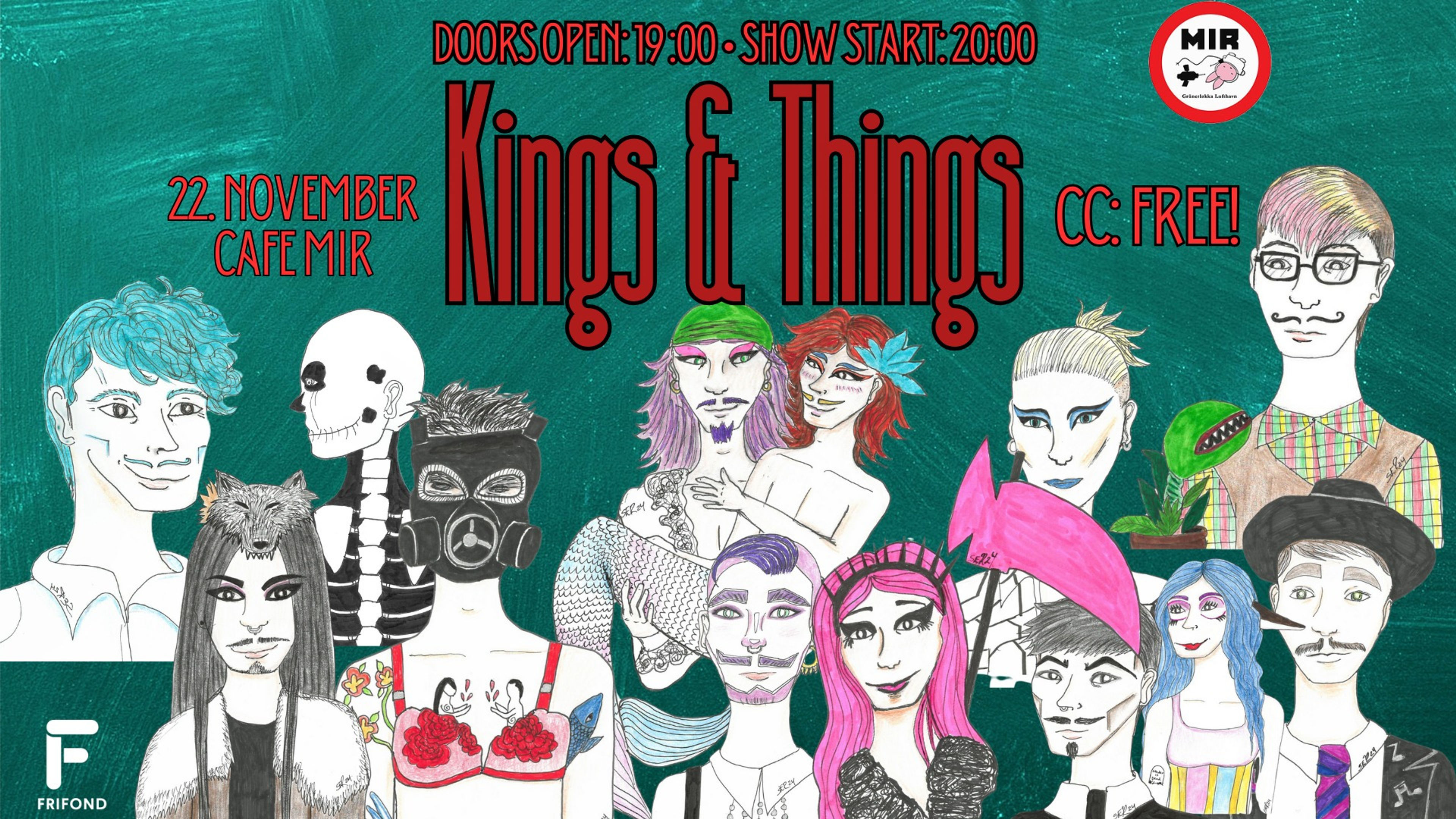 Promotional graphic for Kings & Things - A drag open stage night for masculine and alternative drag.