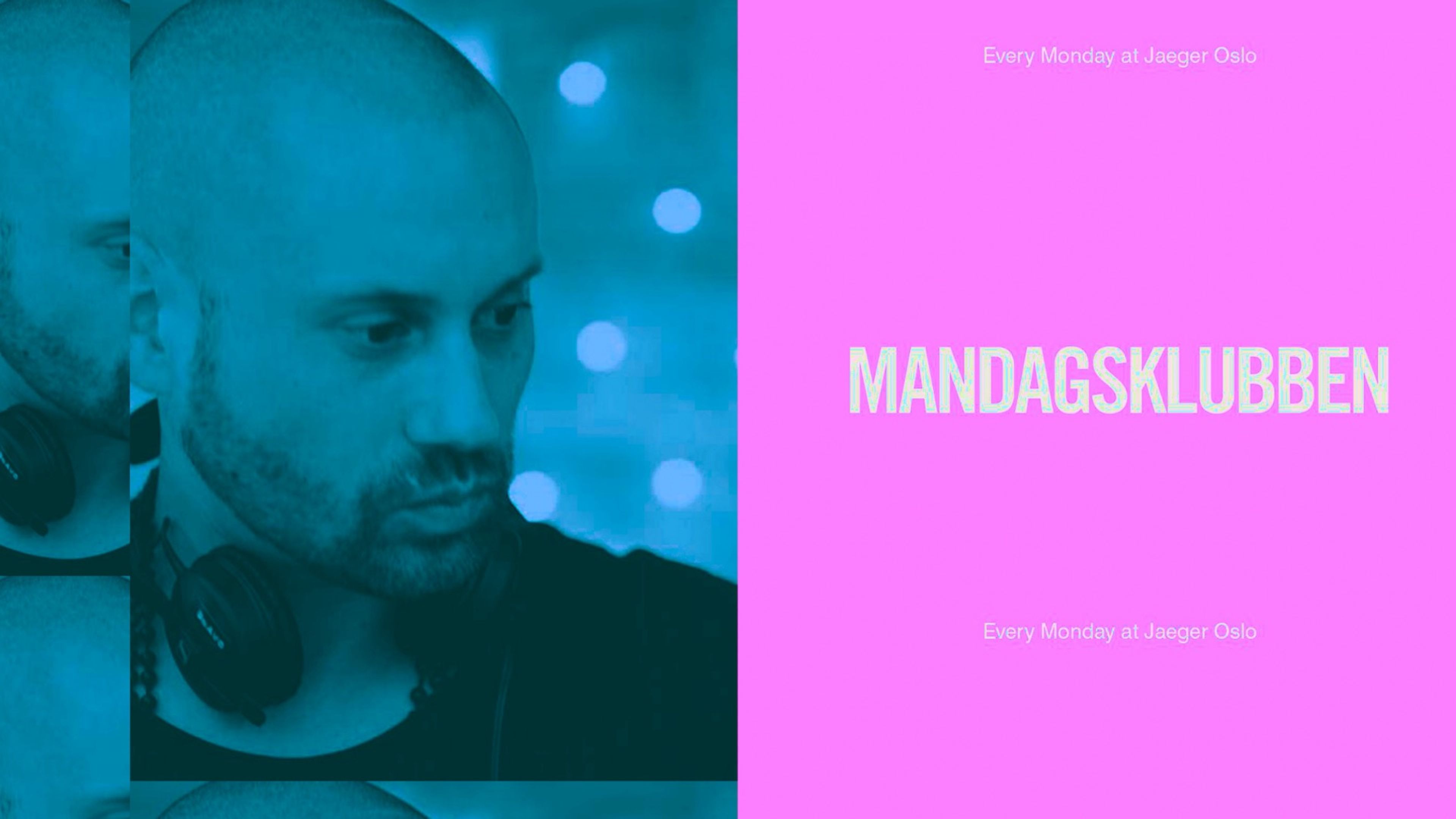 Promotional graphic for Mandagsklubben: André Bravo +  Alex Tangstad