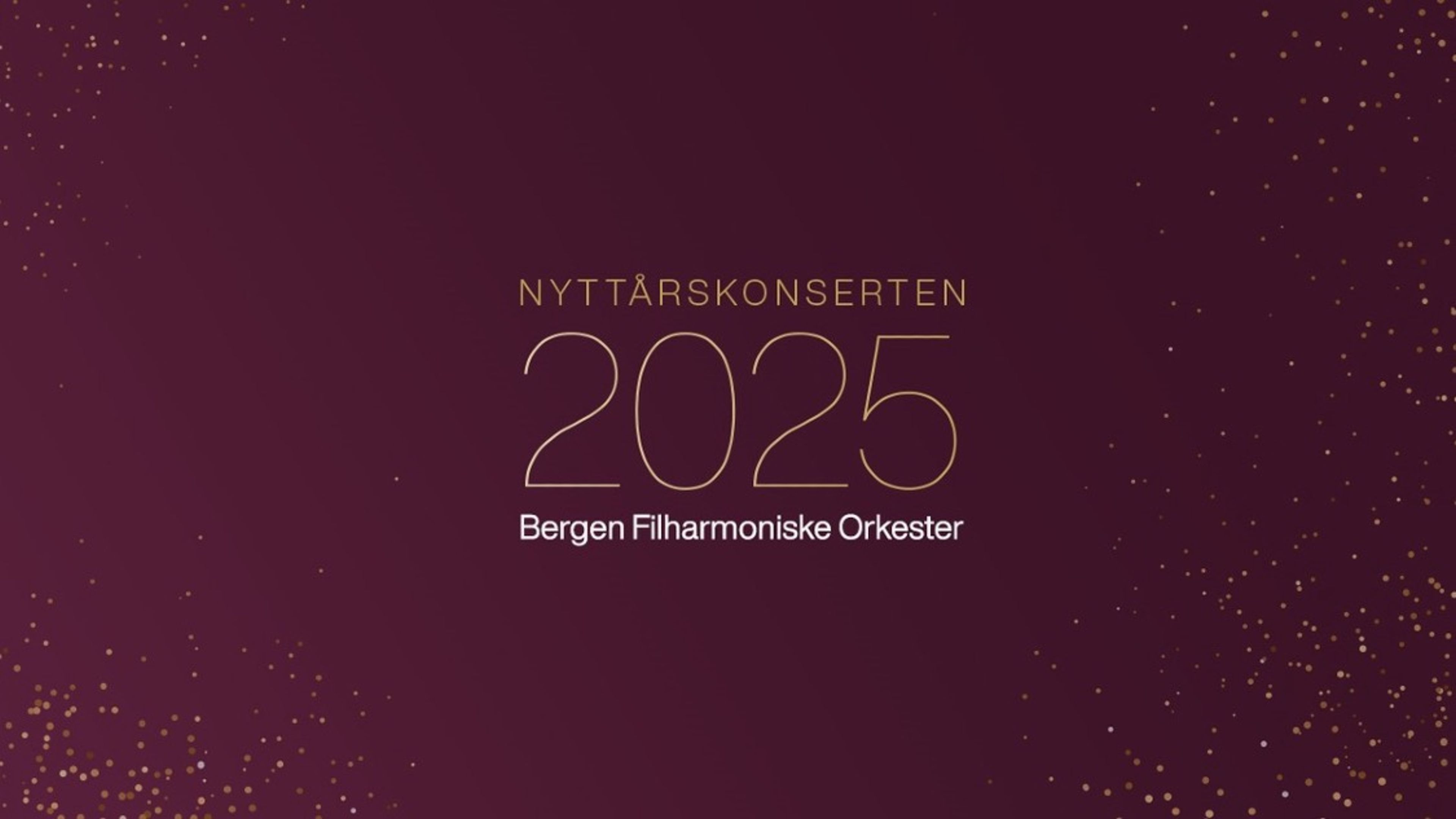 Promotional graphic for Nyttårskonserten -  Bergen Filharmoniske Orkester