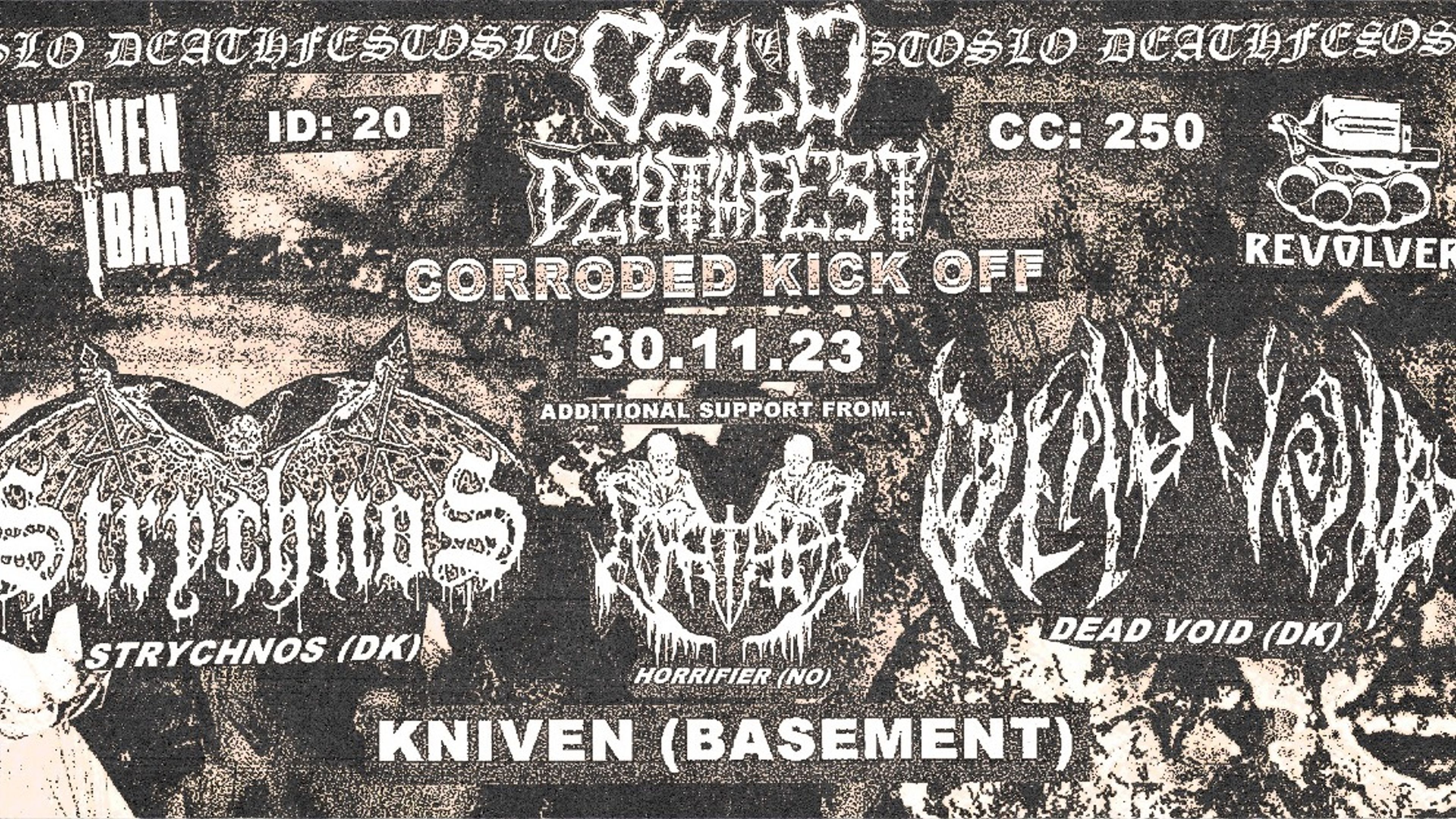 Promotional graphic for OSLO DEATHFEST PRESENTS: CORRODED KICKOFF 