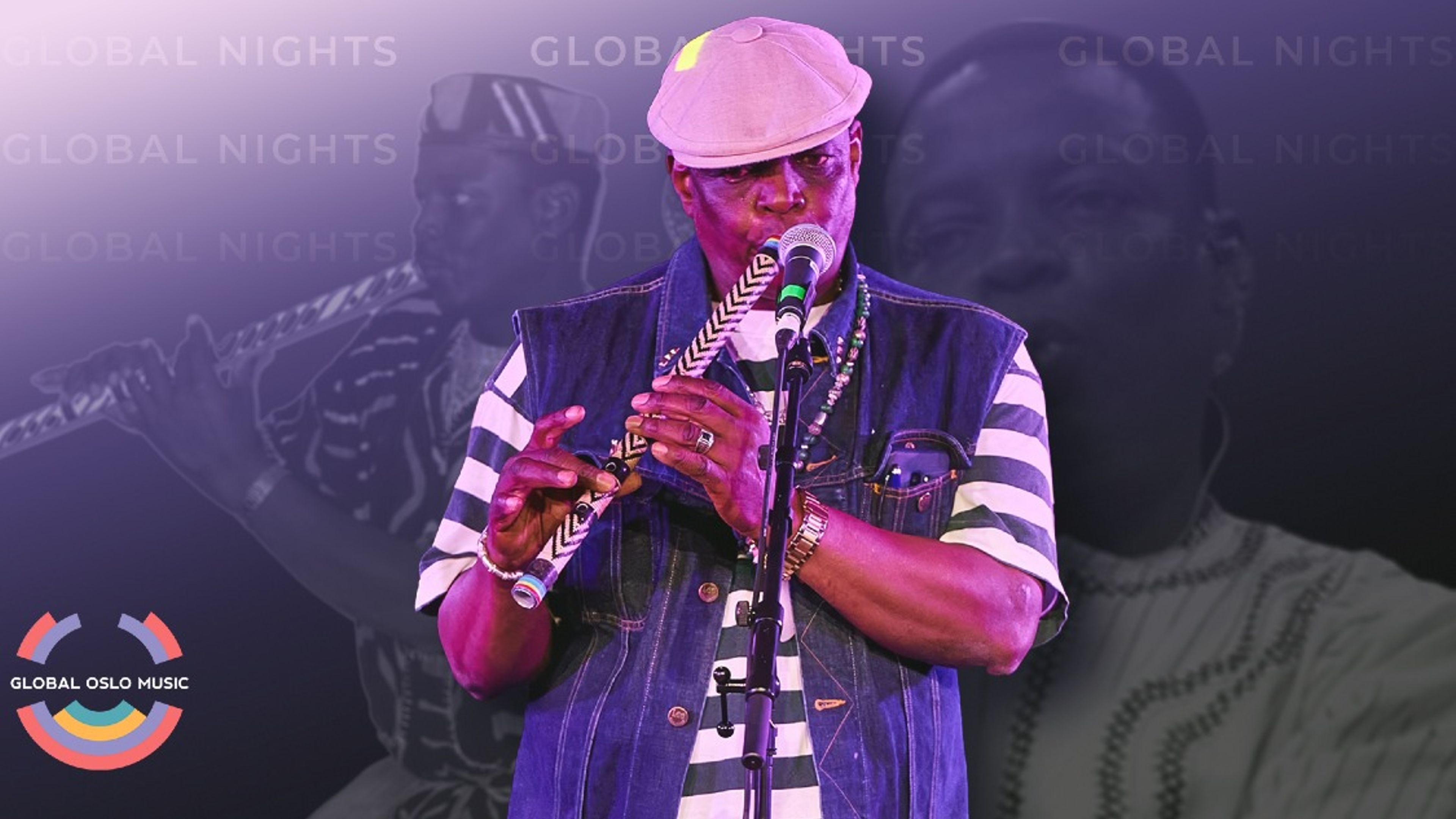 Promotional graphic for Global Nights: Åpningskonsert med Adama Barry – albumrelease