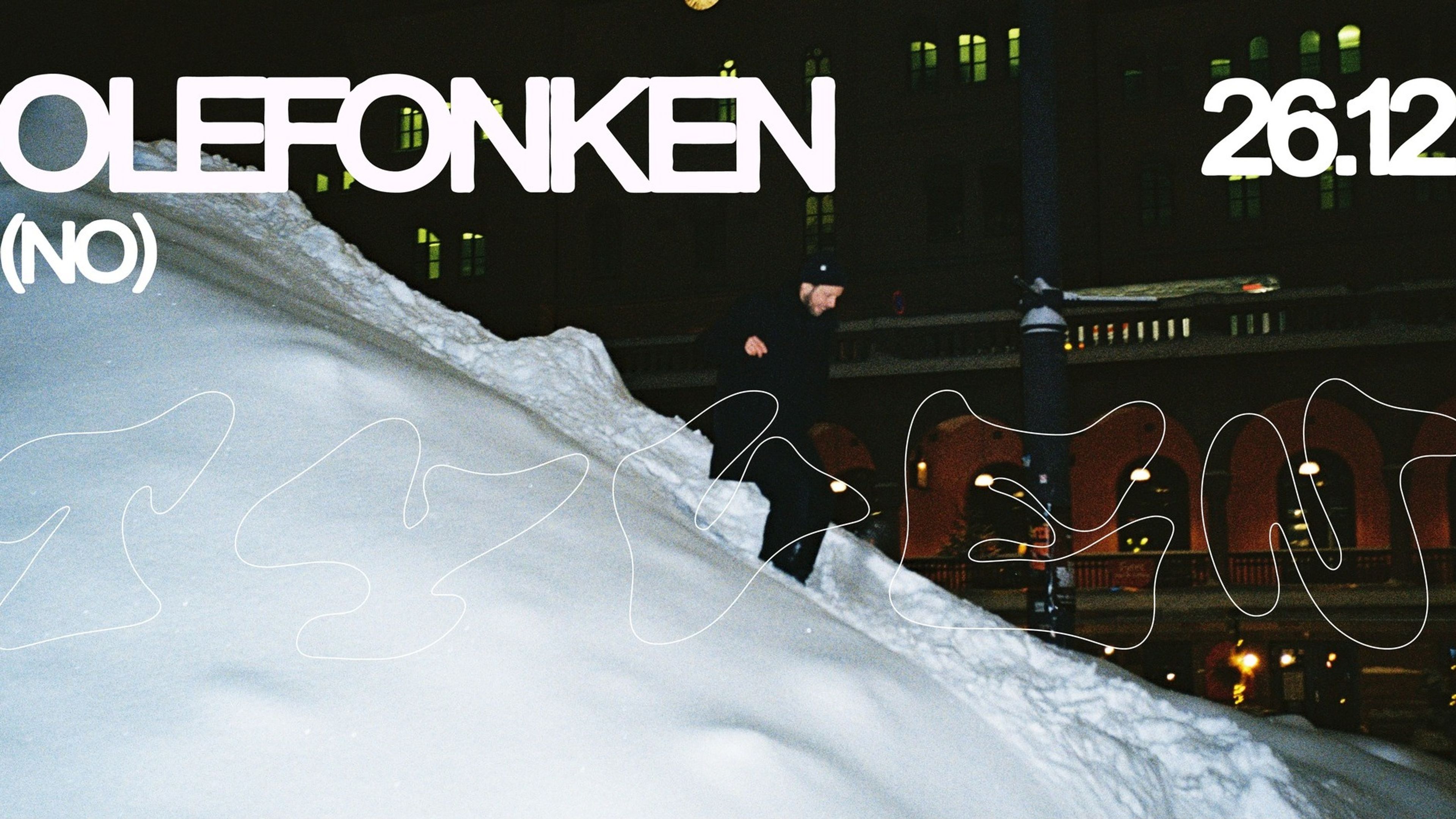 Promotional graphic for KLUBB TYVEN // OLEFONKEN (Hubbabubbaklubb / Snorkel Records) @ TYVEN