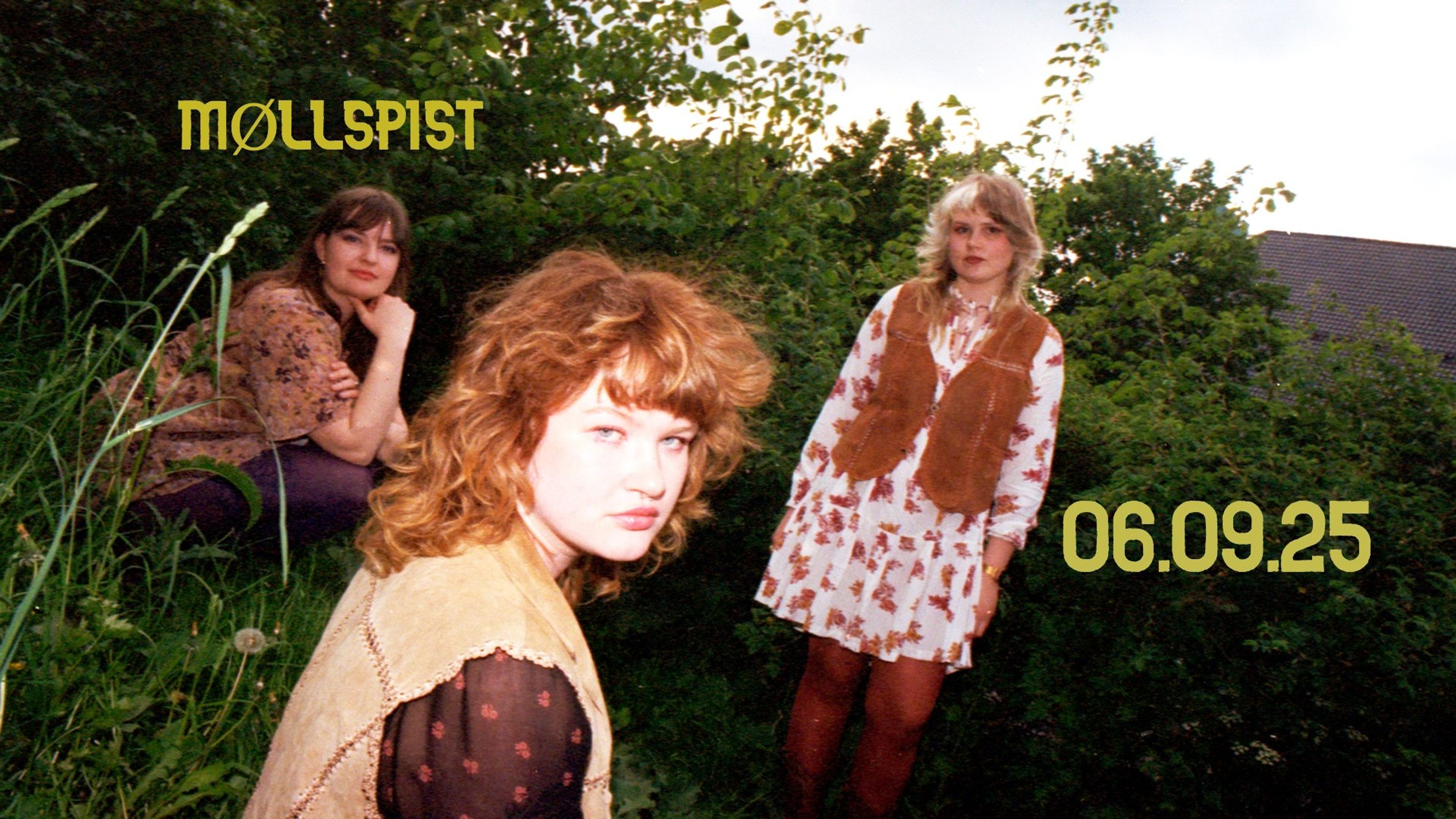 Promotional graphic for MØLLSPIST // SLIPPFEST: SKRUBBSÅR OG AKEVITT // SUPPORT: LEVI B // DJ SCHMITZTRØM